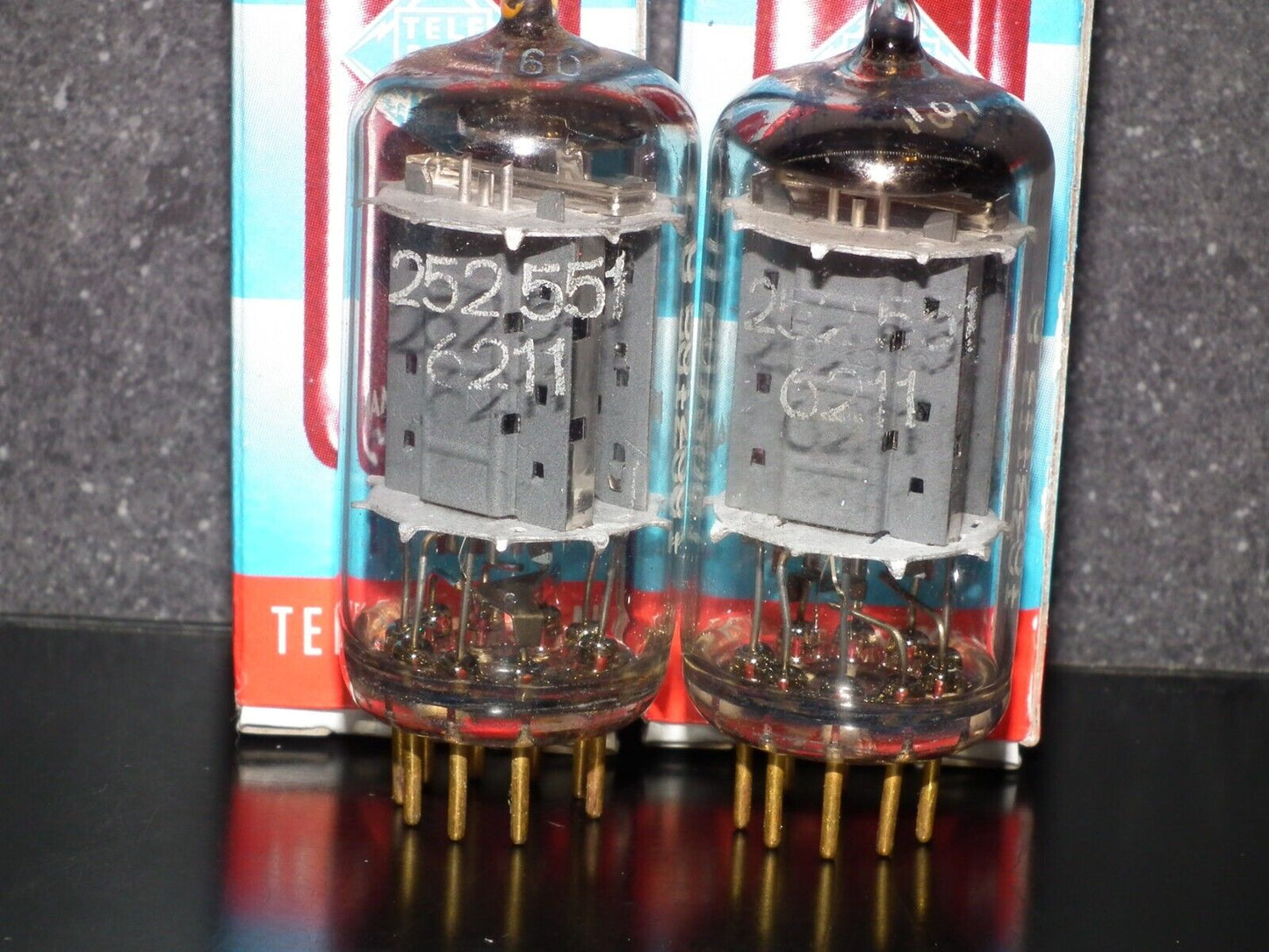 Platinum Matched Pair 6211 Telefunken ~ECC82 Tested NOS DB Gold Pins ULM codes