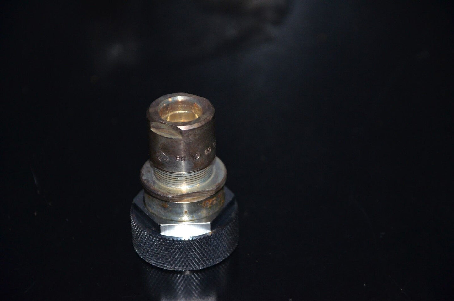 One NOS Spinner 7/16" DIN Male Silver plated coax connector made in W. Germany