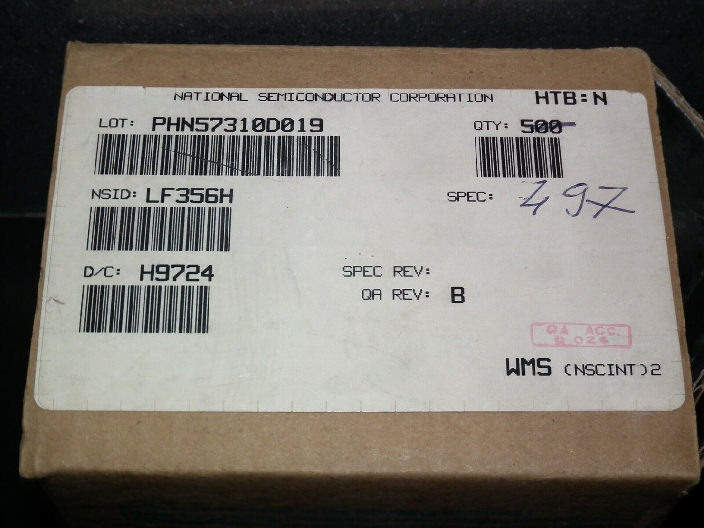 Genuine LF356H National Semiconductor J-FET input op amps 8-pin can low noise