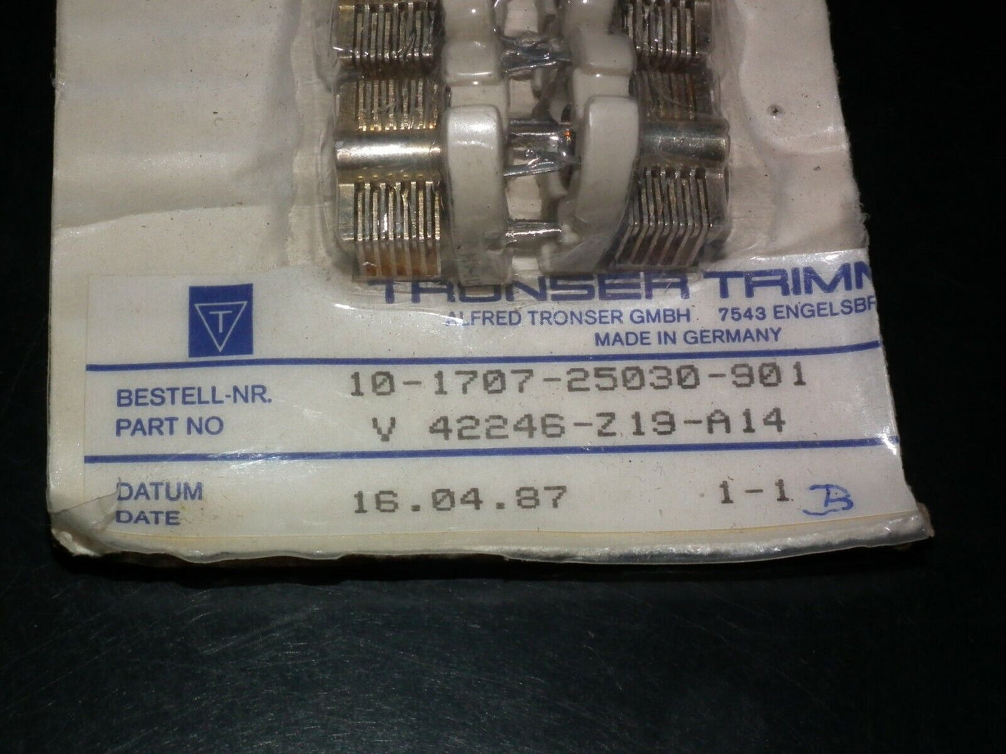 Tronser Trimmer Capacitor 3.4-35pF Made in West Germany in 1987