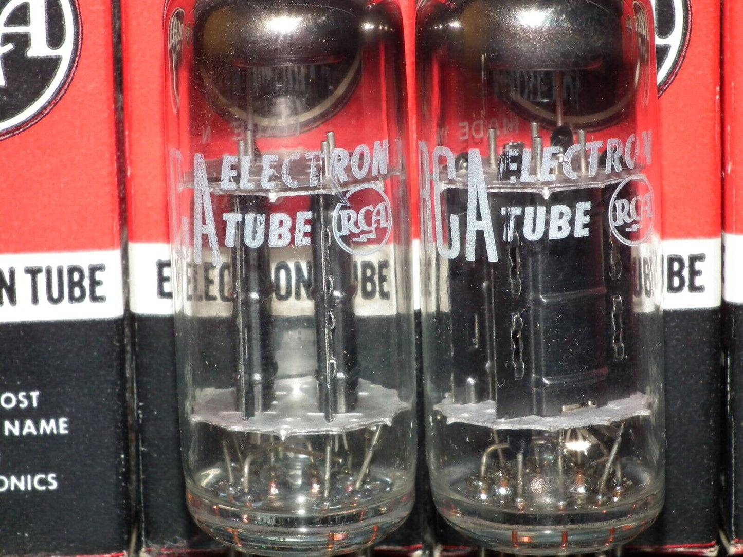 Platinum Matched pair 6350 RCA NOS NIB Rare Black Anodes Carbonized Nickel 1961