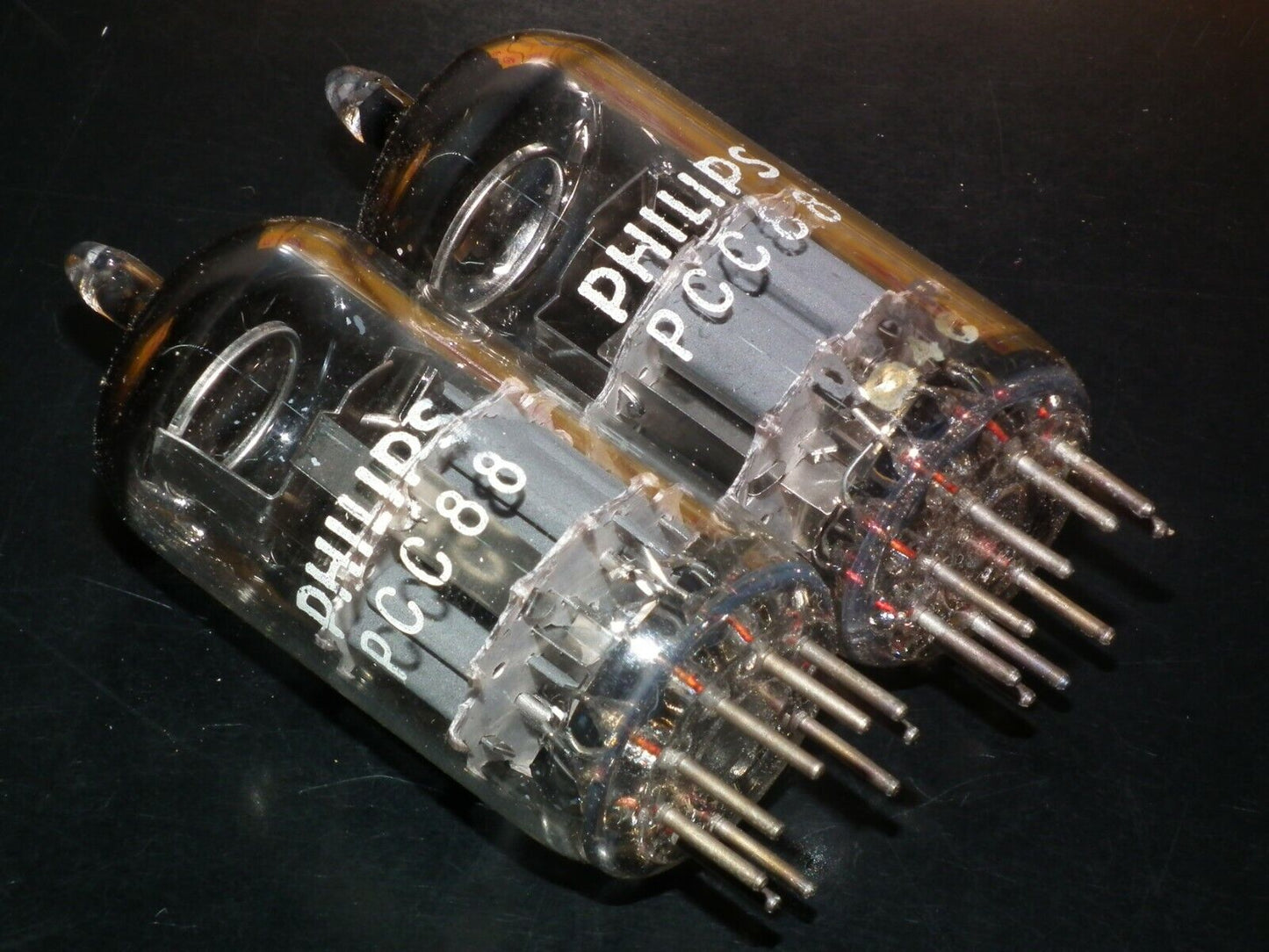 PCC88 Philips 7DJ8 Platinum Matched Pair Dual Stage Getter early 60s