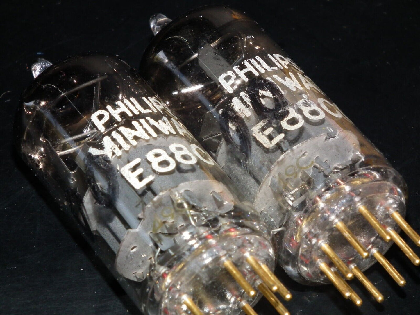 Matched Pair Philips E88CC 6922 (Rare Curved D Getter) Used tested NOS