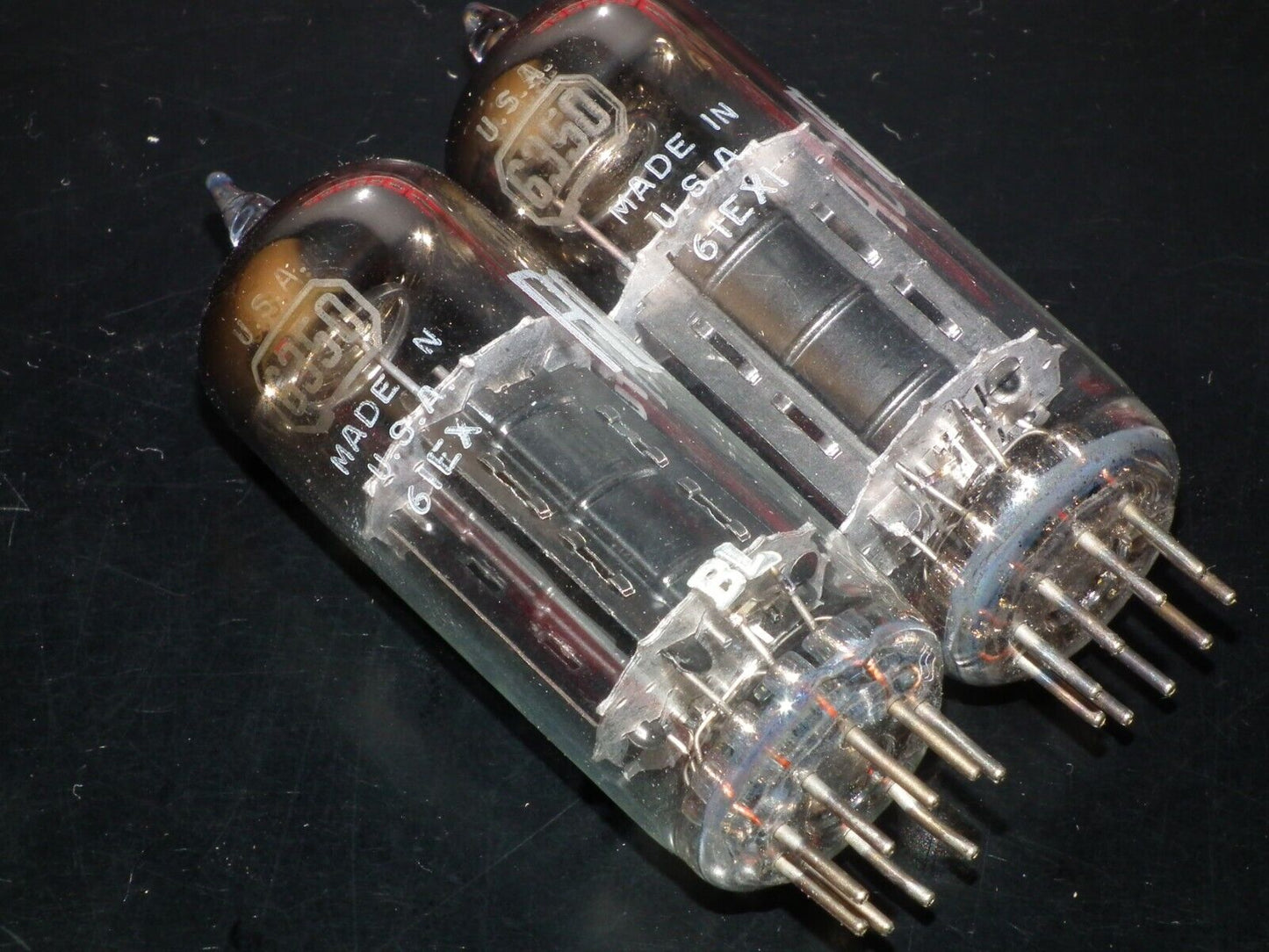 Platinum Matched pair 6350 RCA NOS NIB Rare Black Anodes Carbonized Nickel 1961
