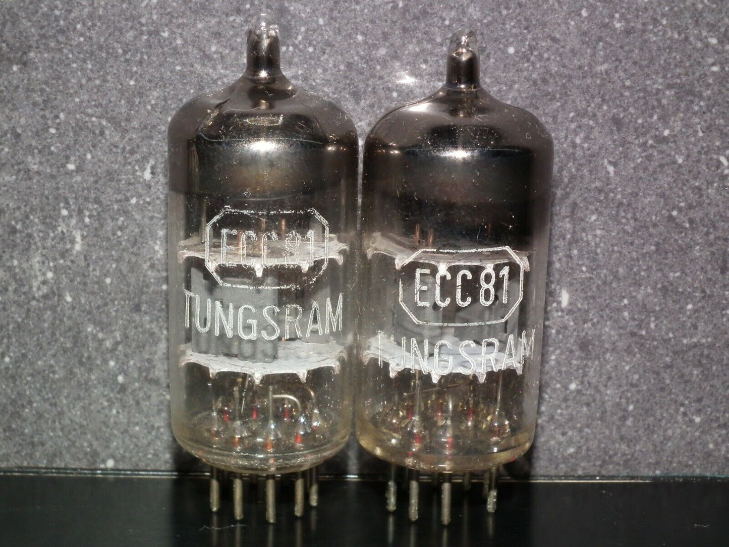 Matched Pair ECC81 12AT7 Siemens old type rebranded Tungsram, white logo (Used)