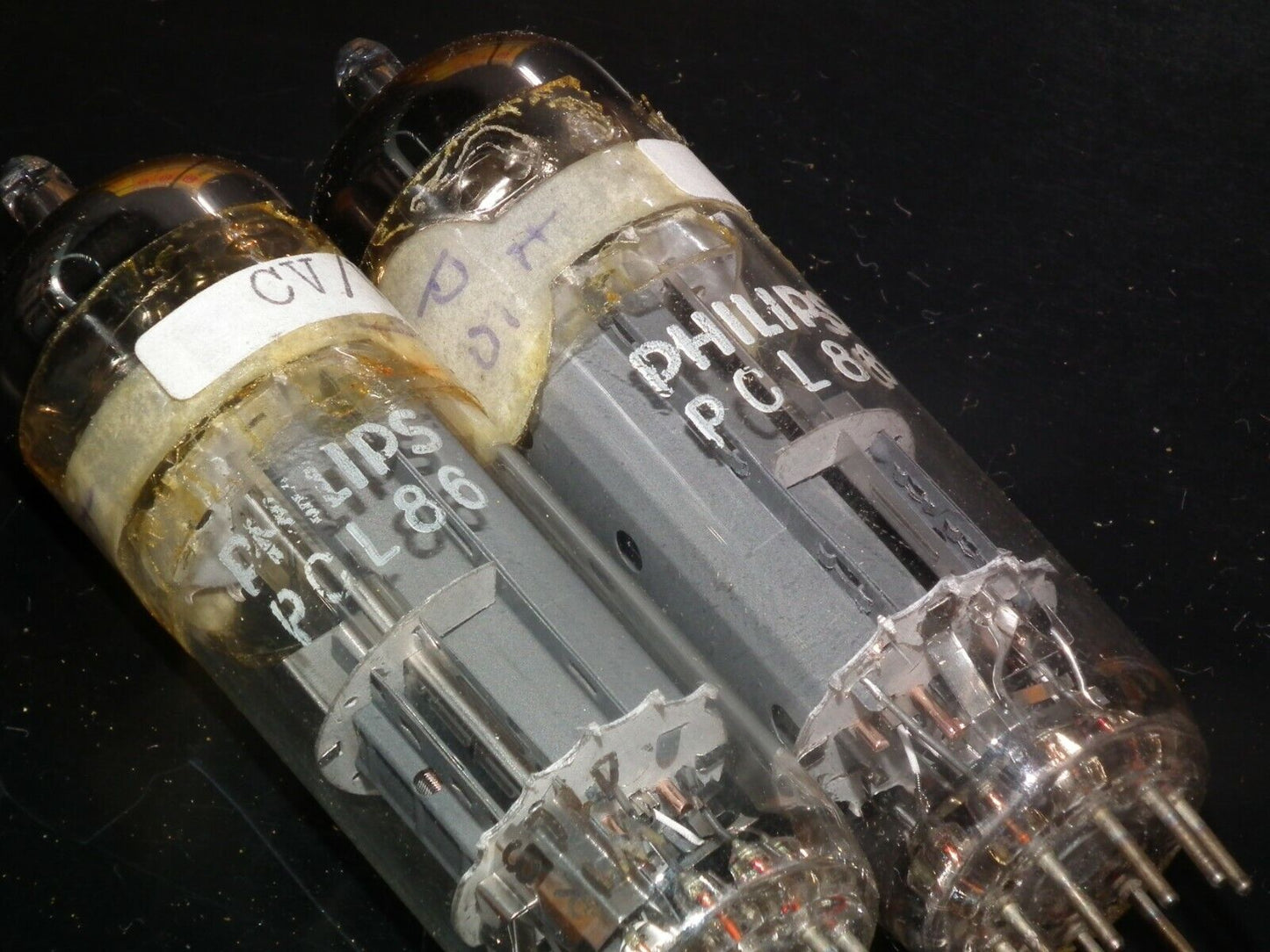 Platinum Matched Pair PCL86 14GW8 Philips NOS NIB Same codes Late 60s Holland
