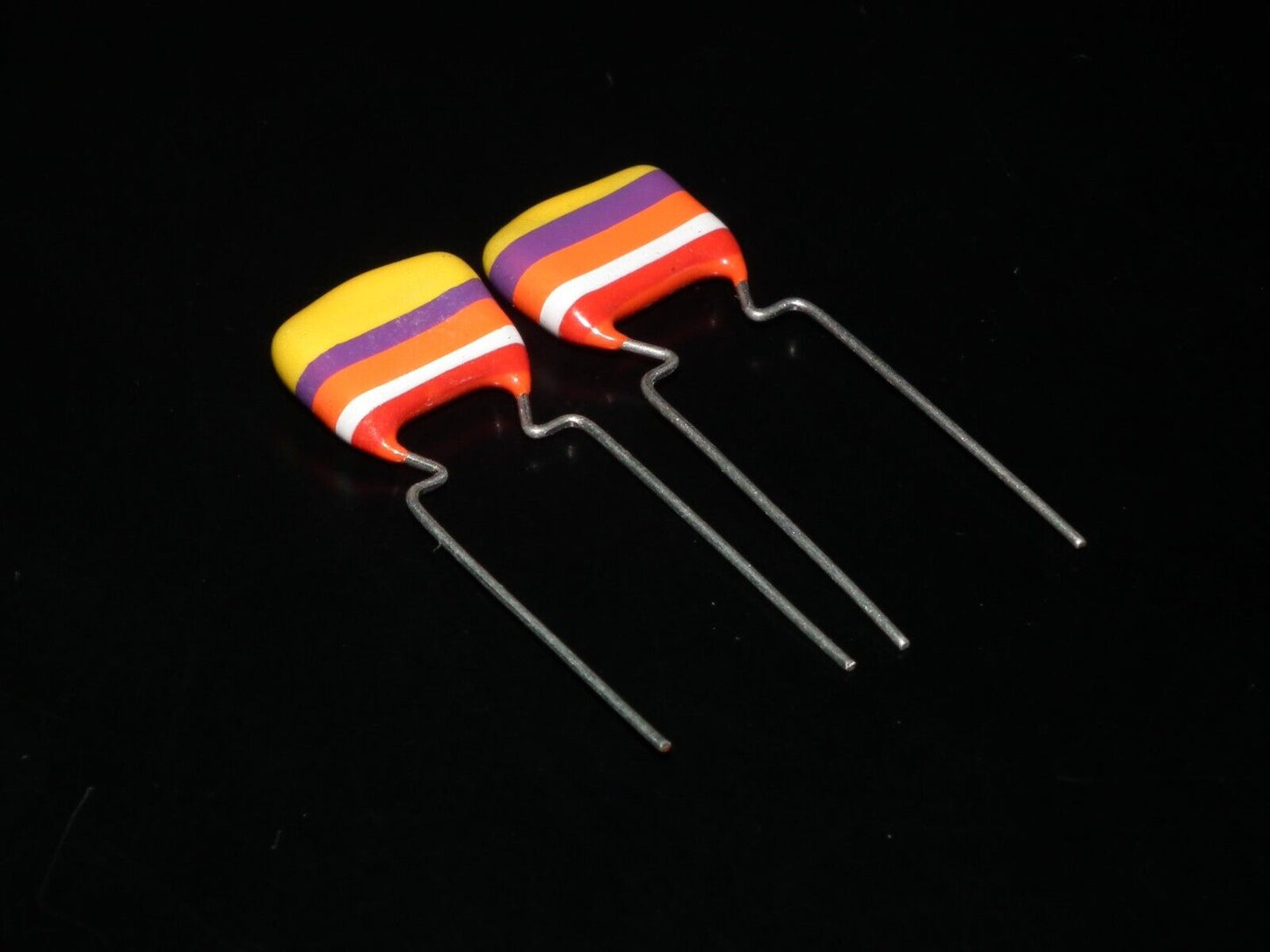 Two Mullard C280 Tropical Fish Capacitors 0.047uF 400V 47nF British Guitar Sound