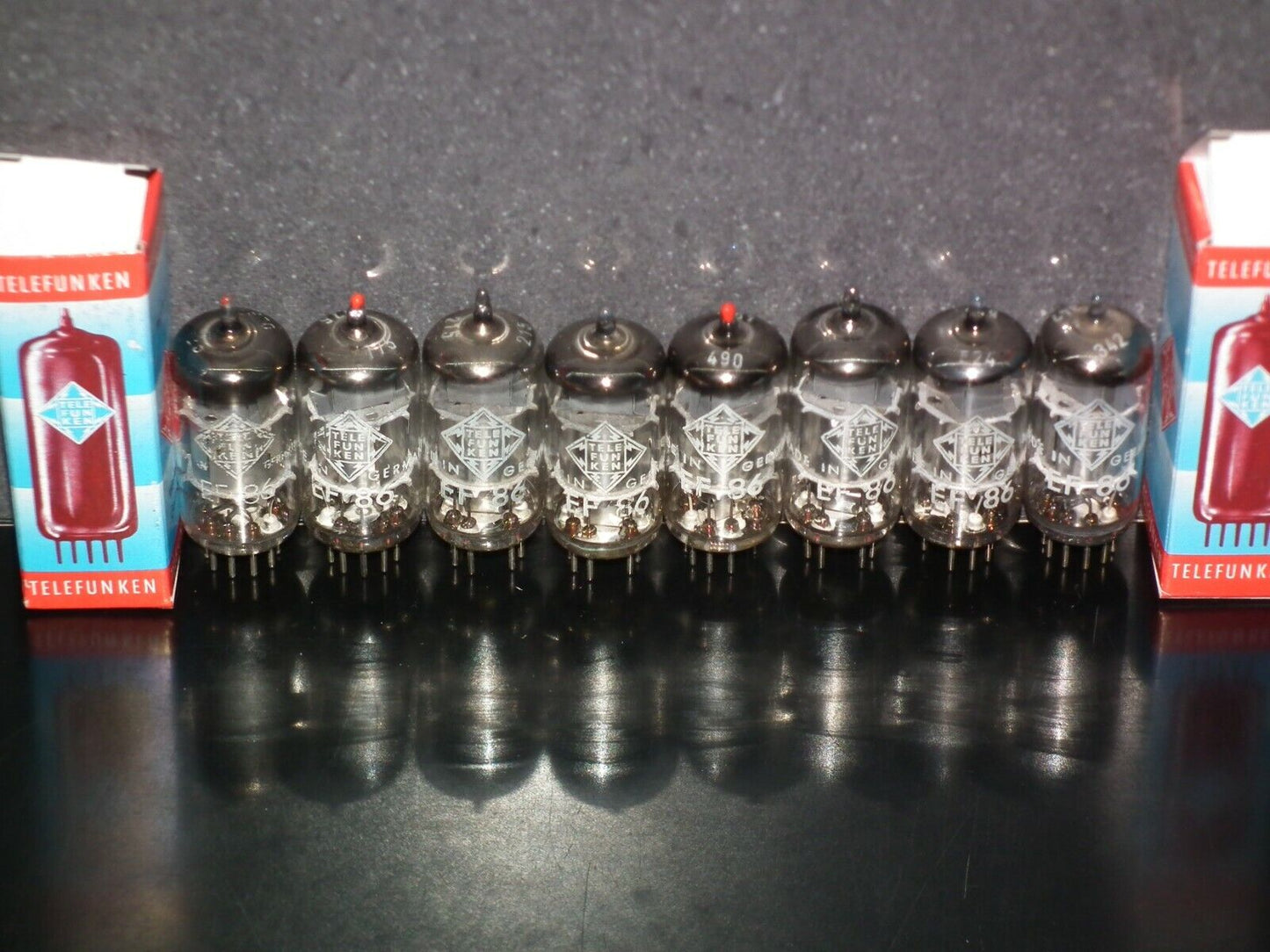 EF86 Telefunken Silver Anodes, Diamond bottom, USED - TESTED NOS 100% Good Logos