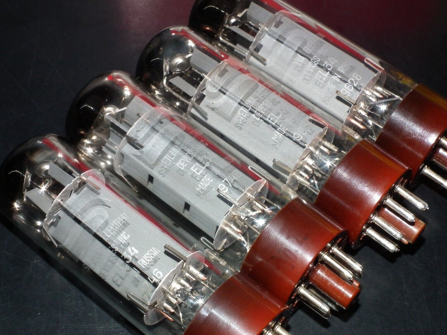 EL34 6CA7 Svetlana Winged C Platinum Matched Quad Tested NOS 95%