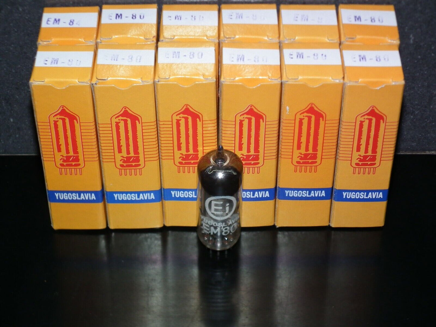 EM80 Philips EI Yugoslavia tuning eye tube Indicator NOS NIB O Getter late 60s