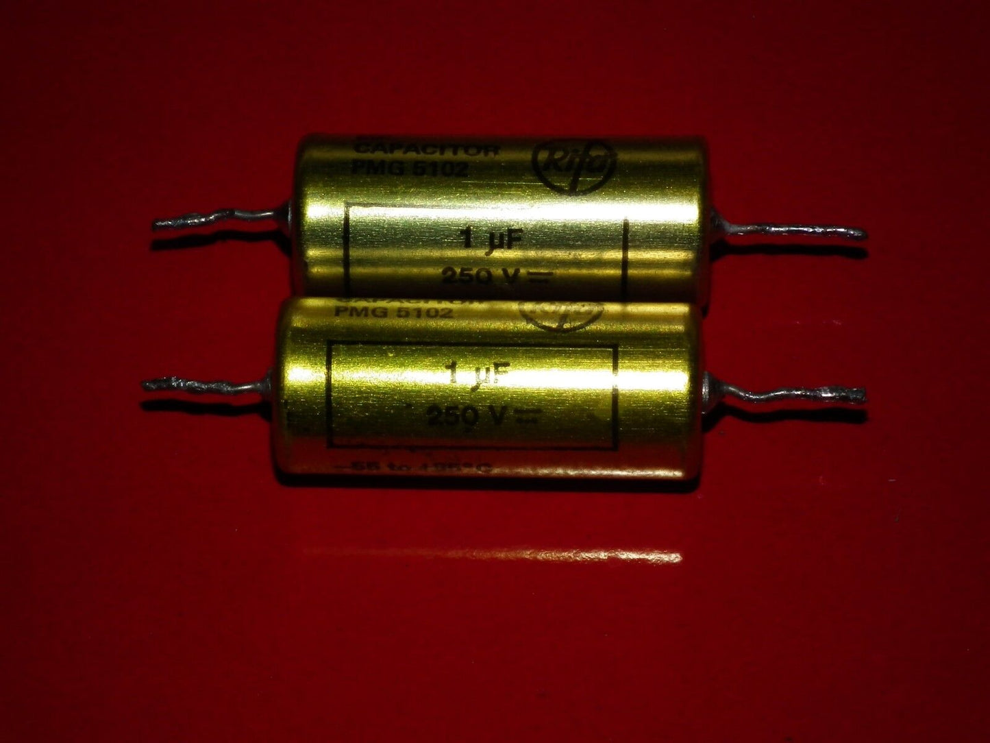 Four vintage MP capacitors 1 uF / 250V Rifa Sweden (PIO Paper in oil capacitor)