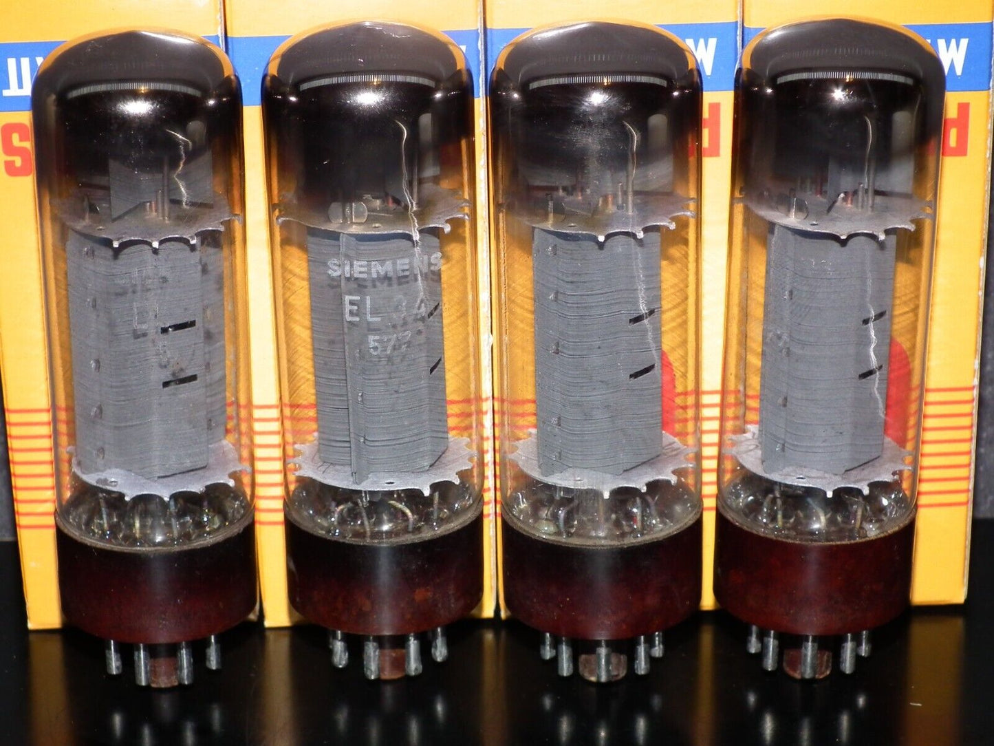 EL34 6CA7 Tesla Czechoslovakia Platinum Matched Quad Tested NOS over 100%