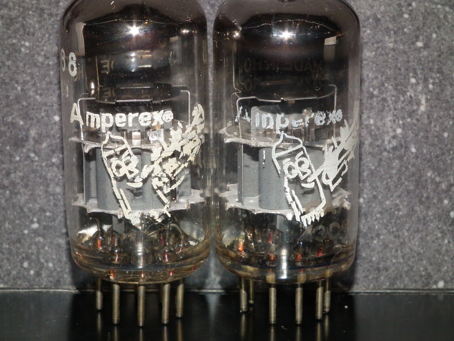 6DJ8 ECC88 Amperex Holland Matched Pair Used Tested 125% Dual Stage Getter