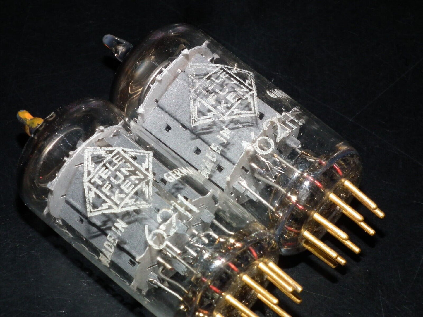 Platinum Matched Pair 6211 Telefunken ~ECC82 Tested NOS DB Gold Pins ULM codes