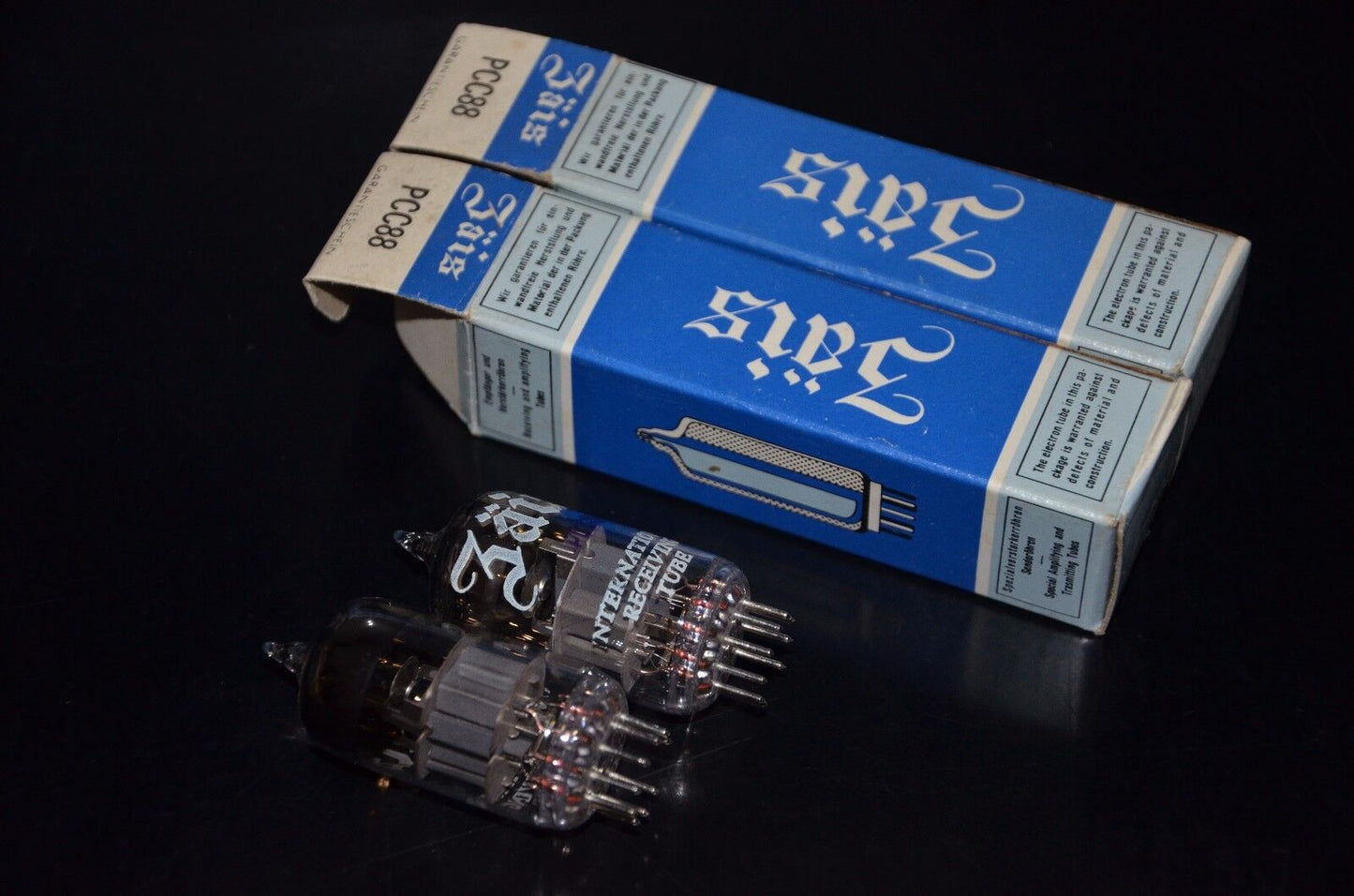 PCC88 7DJ8 ZAIS NOS Matched Pair gray shield cup getter ECC88 6DJ8 Reflektor