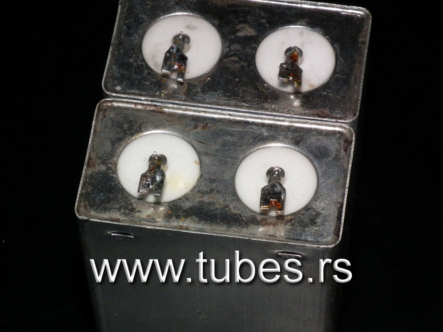 Two vintage Siemens PIO capacitors 8 uF / 250V Klangfilm tube audio West Germany