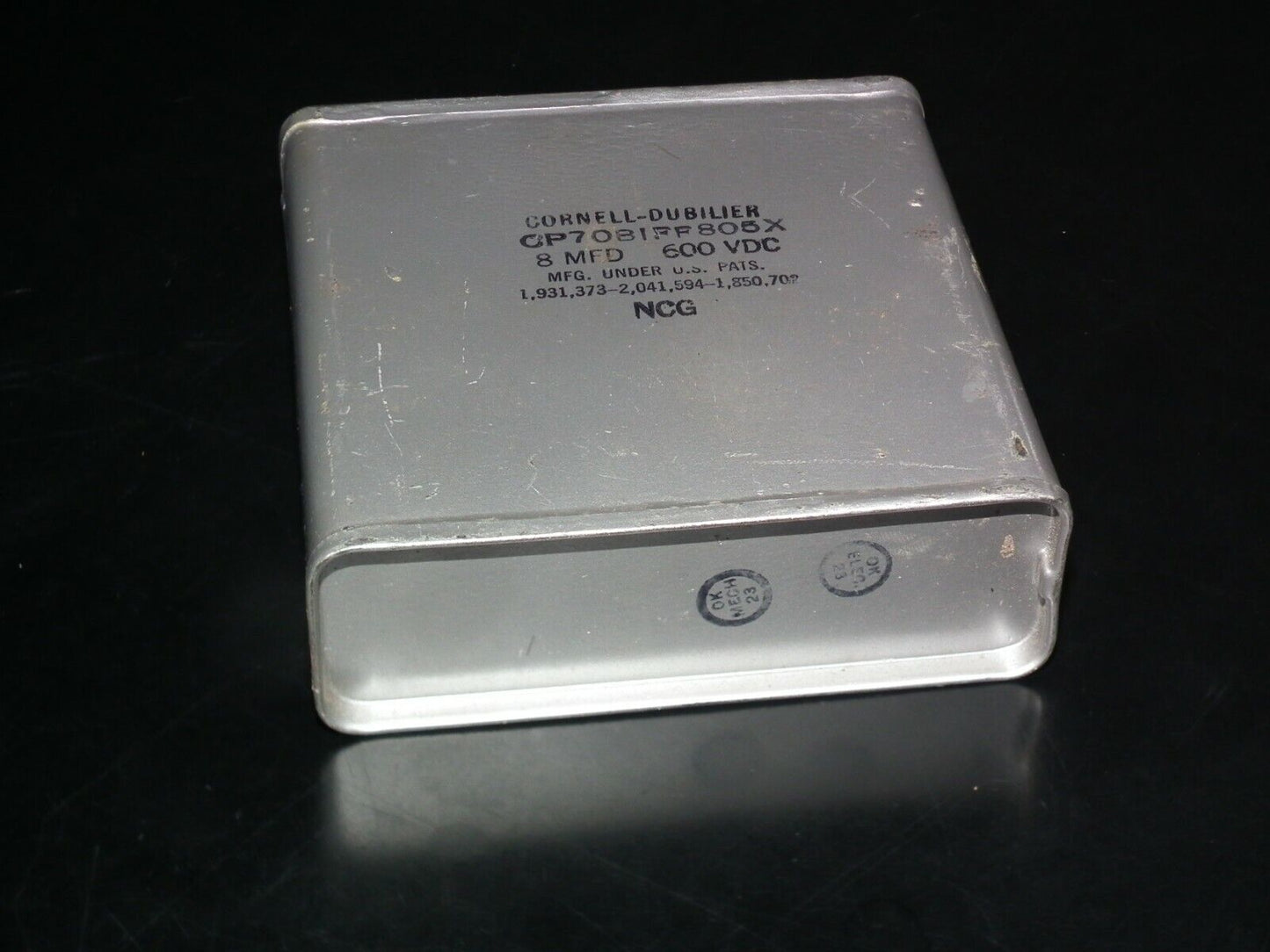 NOS PIO Capacitor 8mfd 8u 600V Cornell Dubilier made in 70s in the USA