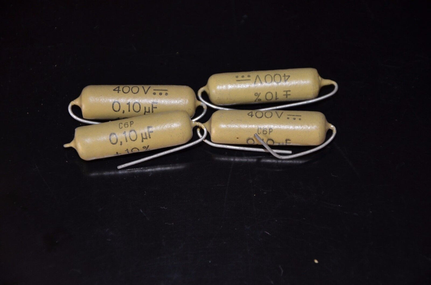 Two vintage Mullard Mustard Capacitors 0.1mfd / 400V (100nF) Marshall,Fender ...