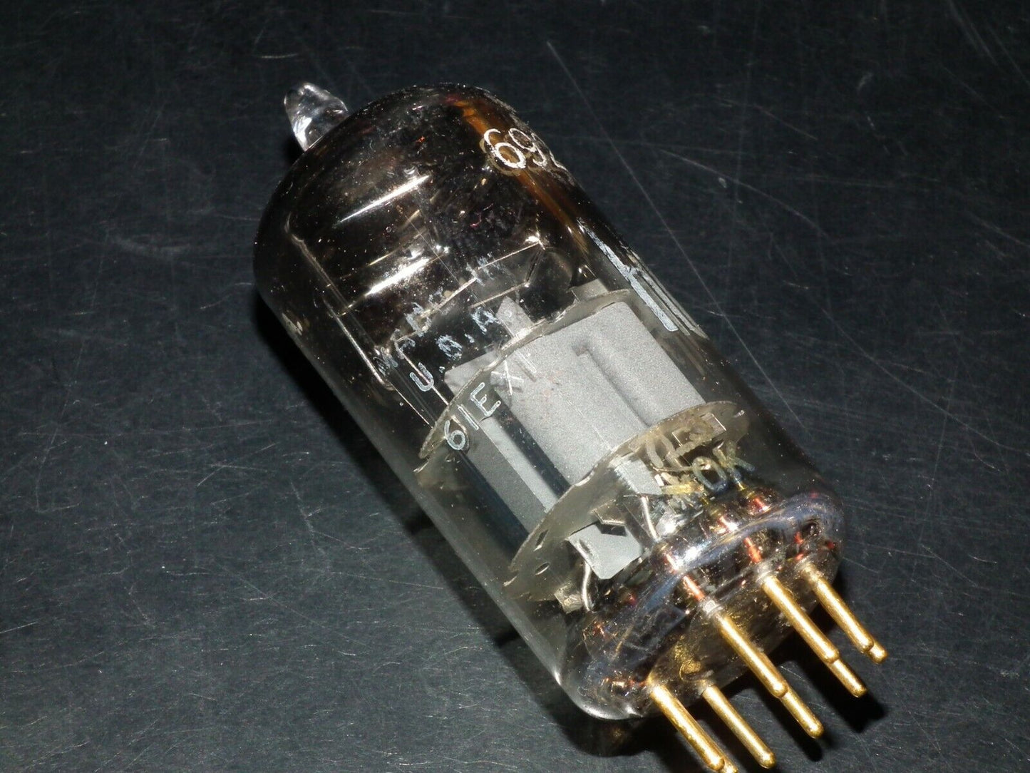 Amperex E88CC 6922 (Rare Curved D Getter) Used tested stronger than NOS 1960