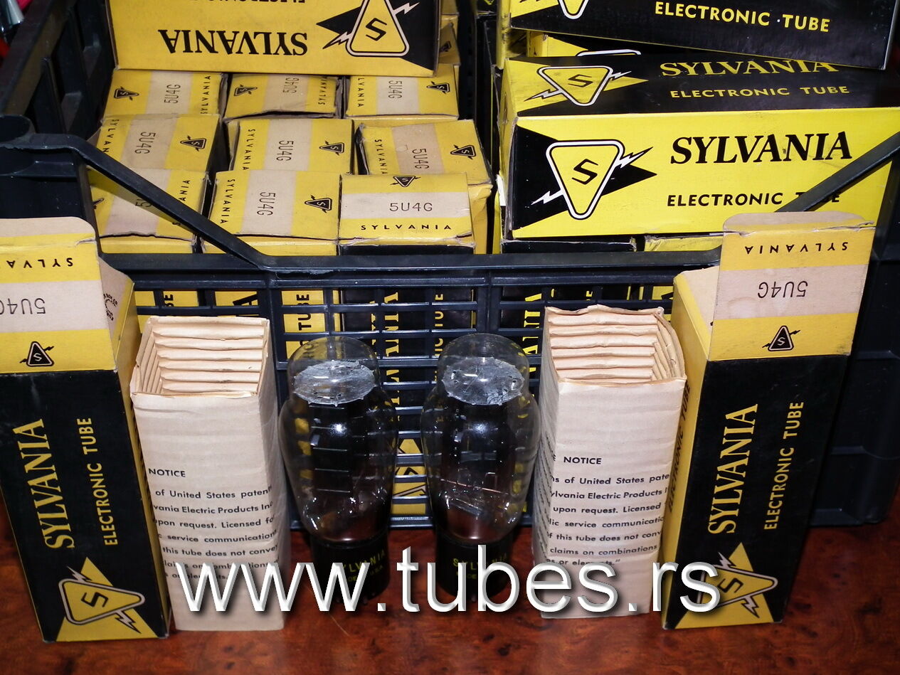 5U4G Sylvania VT-244 NOS Black Plates Square getter