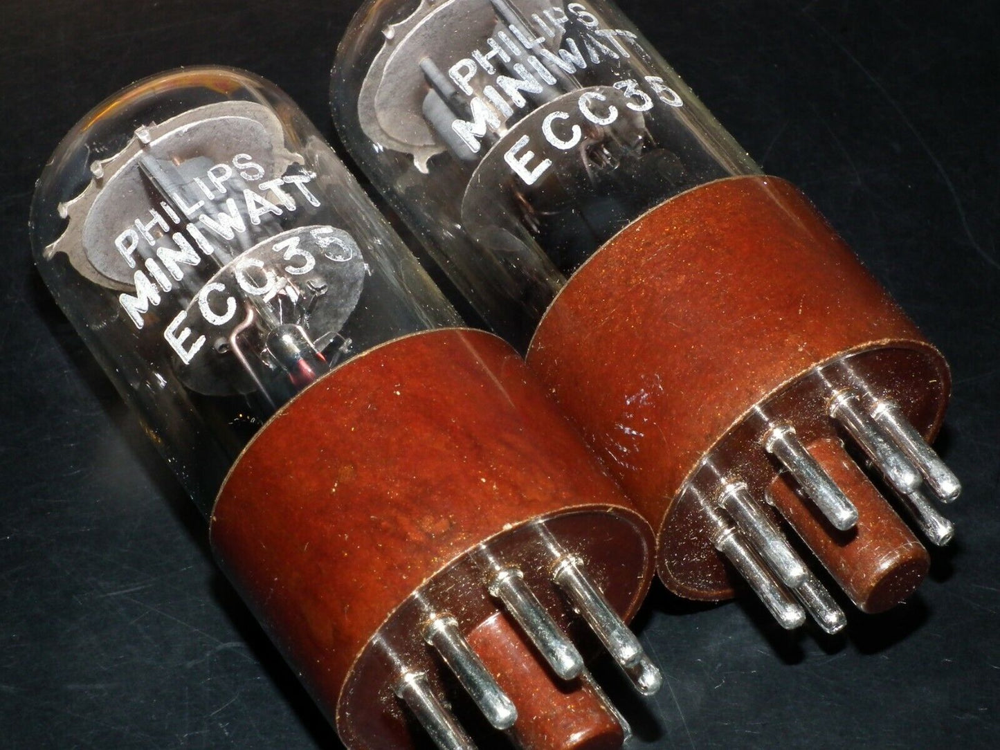 Mullard ECC35 6SL7GT NOS NIB Matched Pair Brown Base D Getter Blackburn 1958