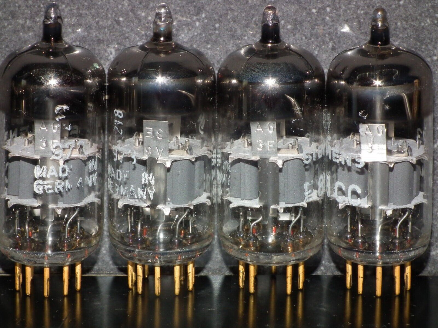 E88CC 6922 Siemens & Halske NOS Platinum Matched QUAD 4pcs Low Noise, Munich 70s