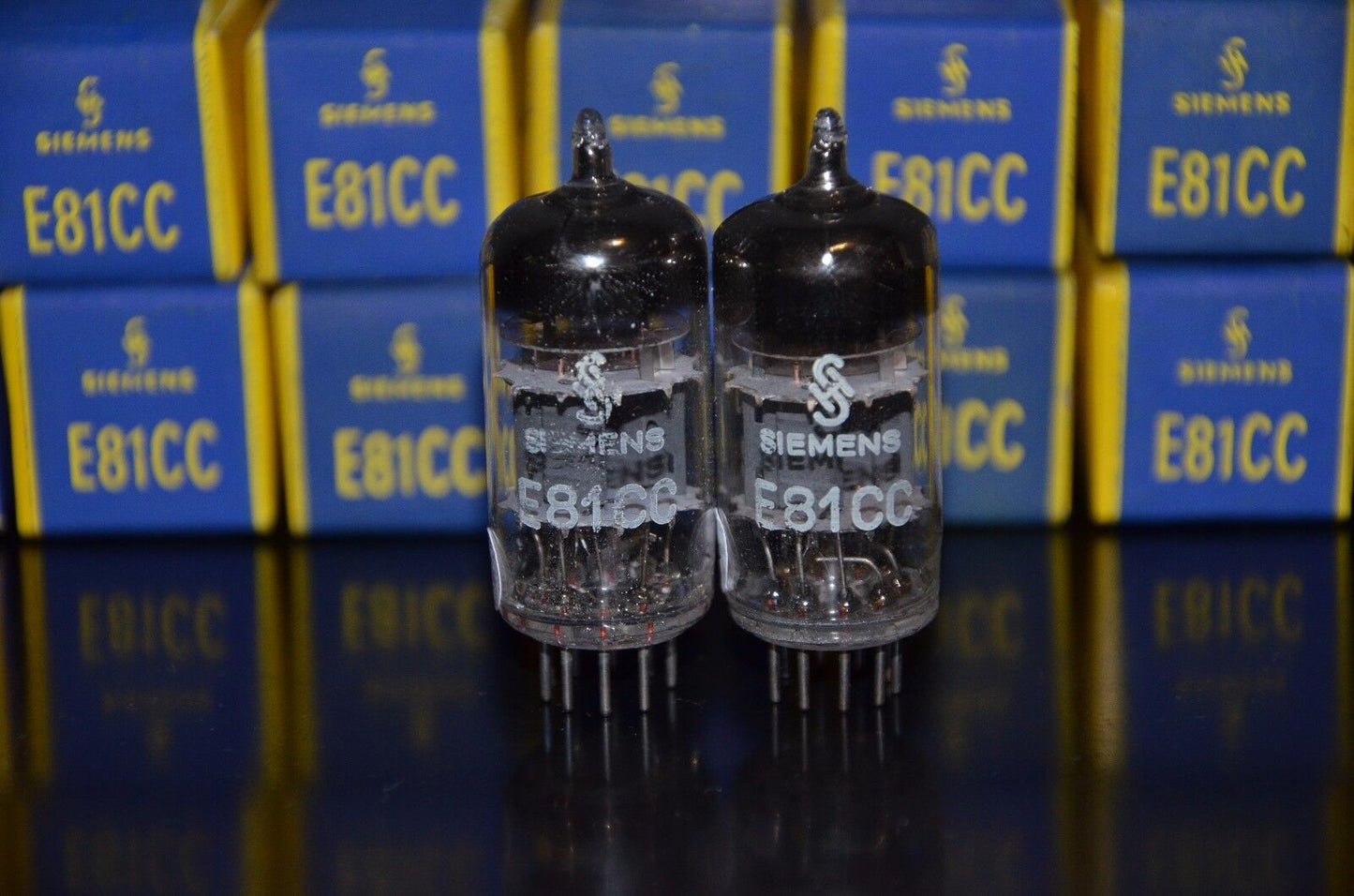 Siemens & Halske E81CC ECC801S 6201 ECC81 Matched pair triple mica West Germany