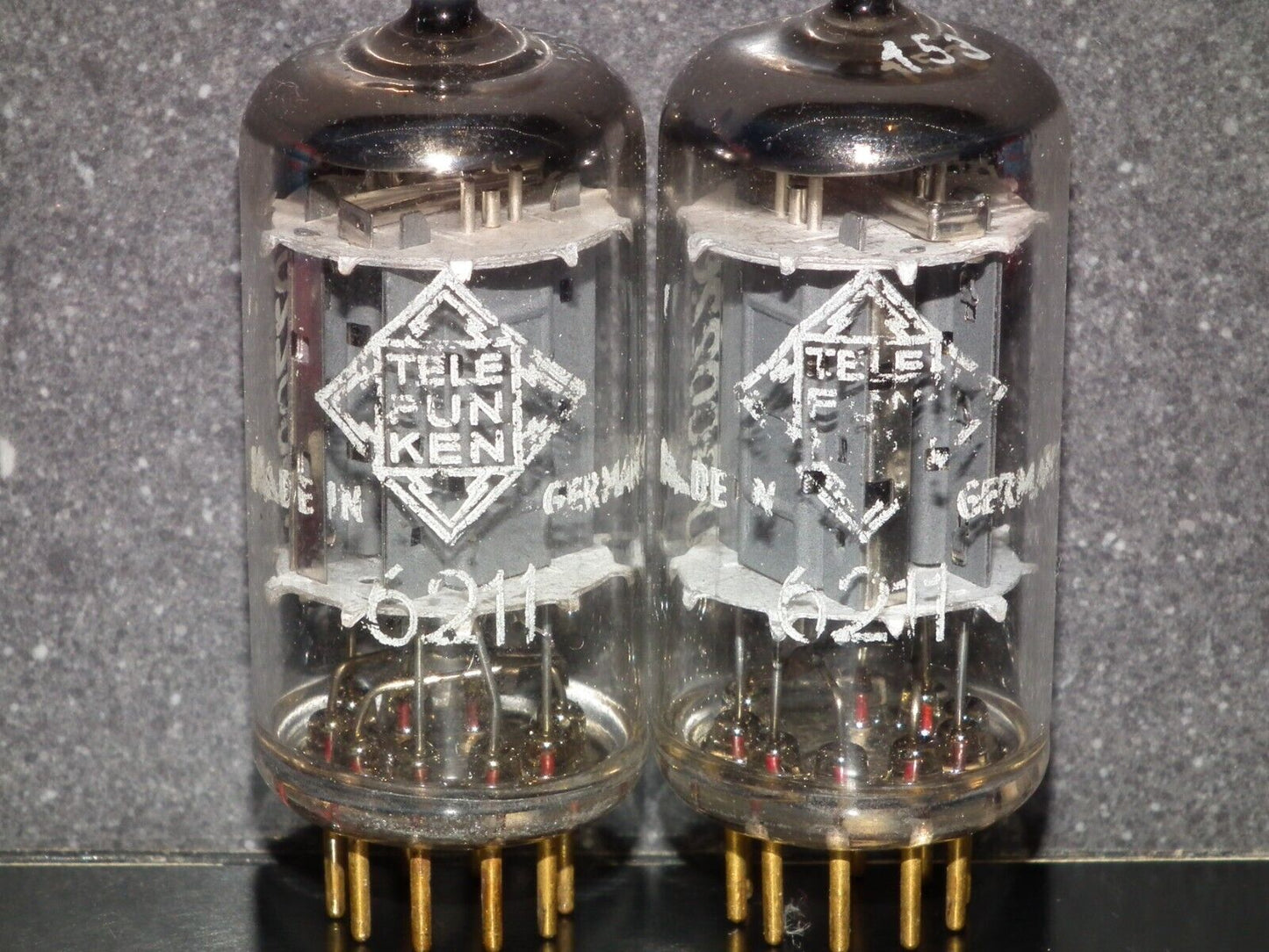 Platinum Matched Pair 6211 Telefunken ~ECC82 Tested NOS DB Gold Pins ULM ECC802S