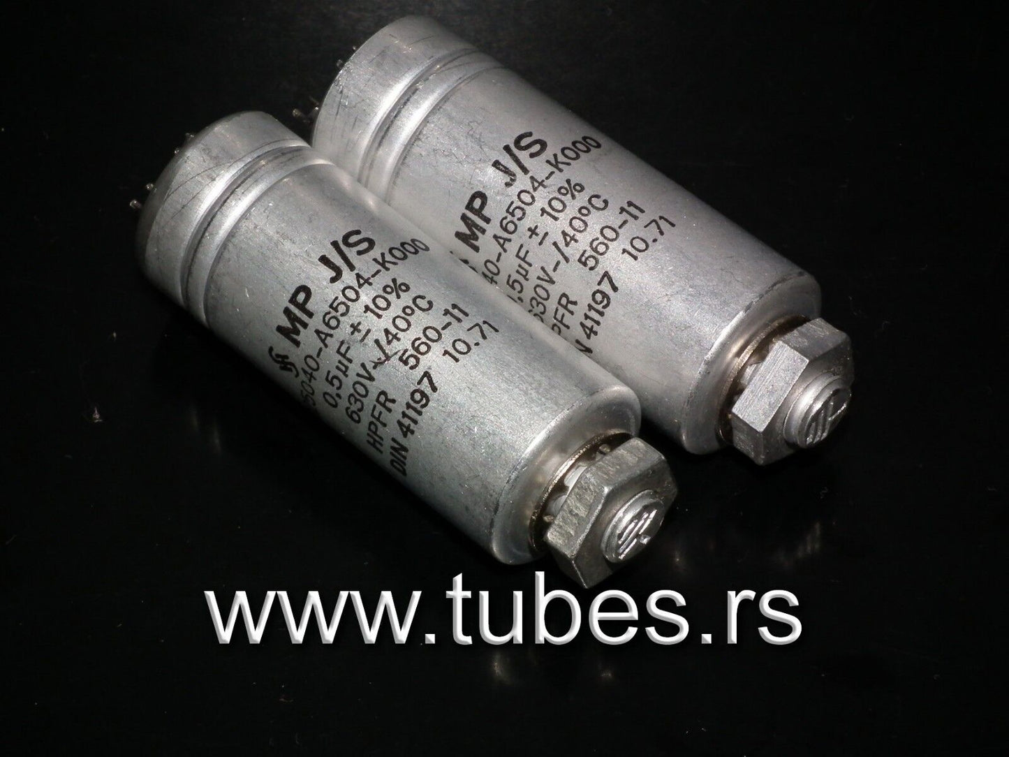 Two vintage Siemens PIO capacitors 0.5 uF / 630V Klangfilm tube audio