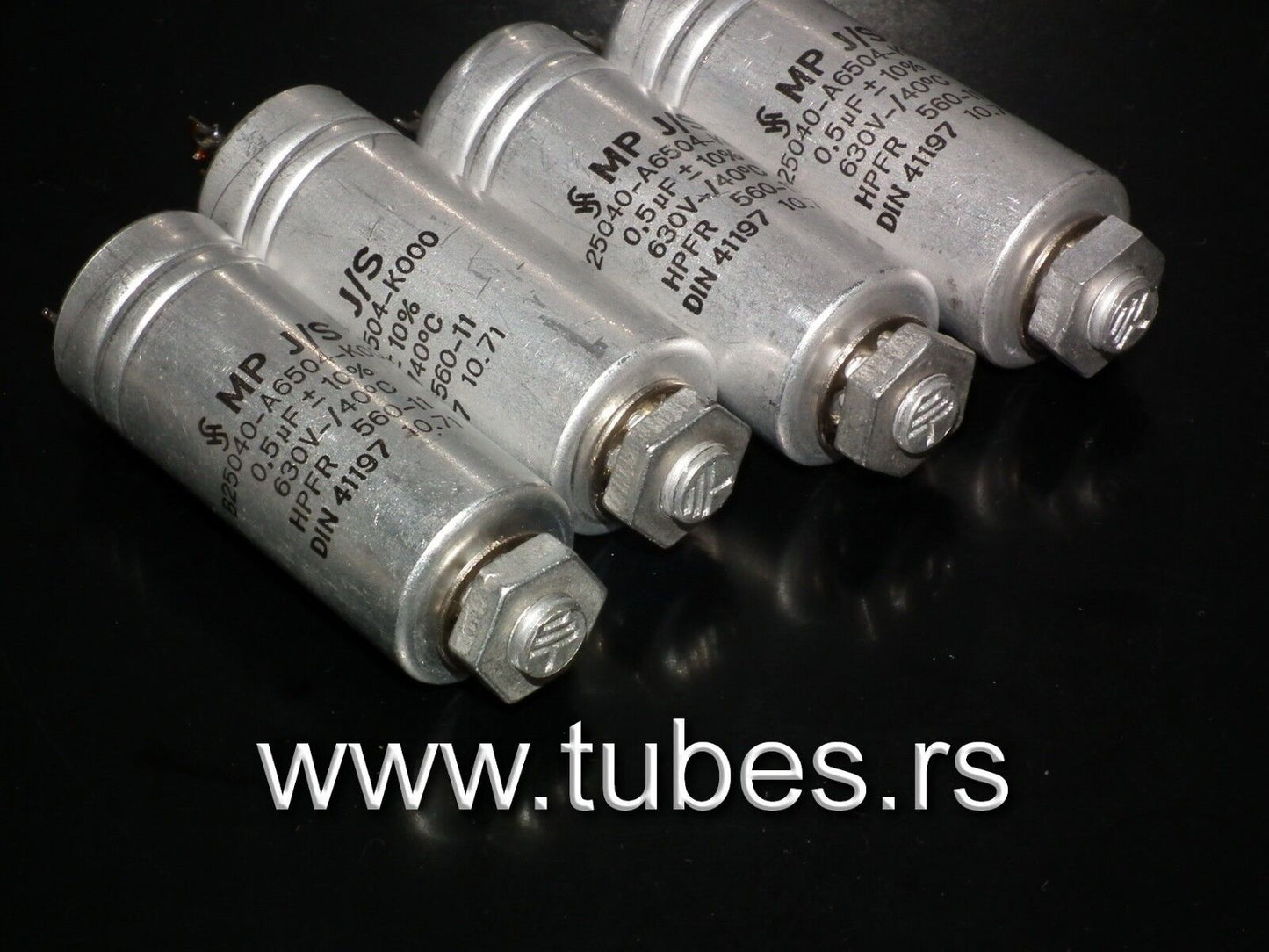 Two vintage Siemens PIO capacitors 0.5 uF / 630V Klangfilm tube audio