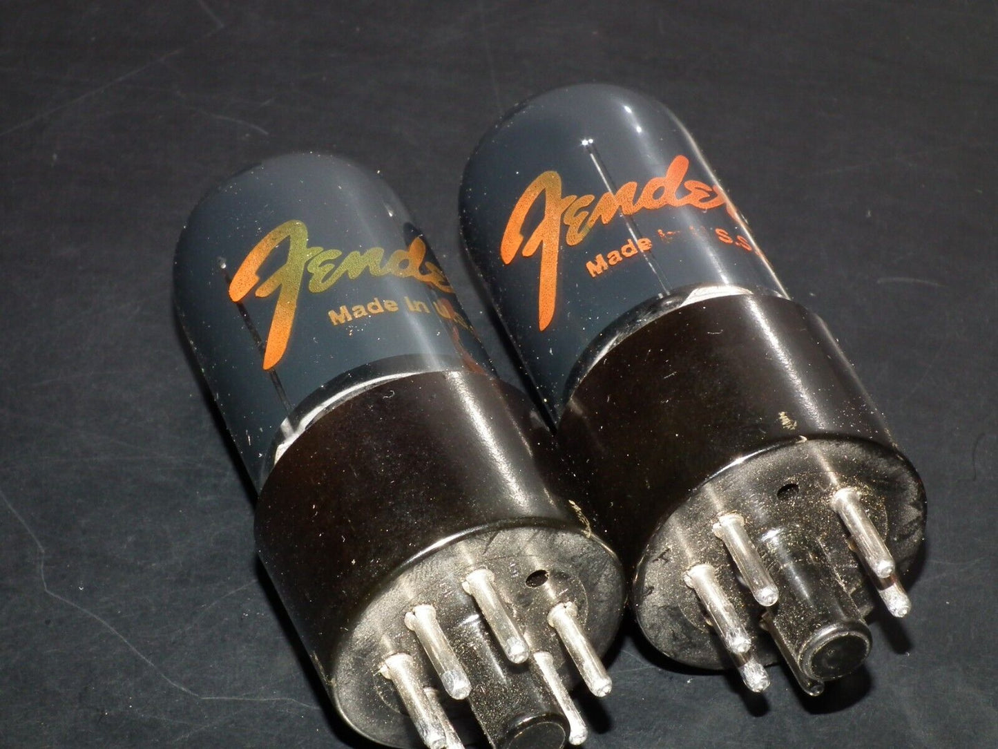 Platinum matched pair 6V6GTA FENDER Black Coated