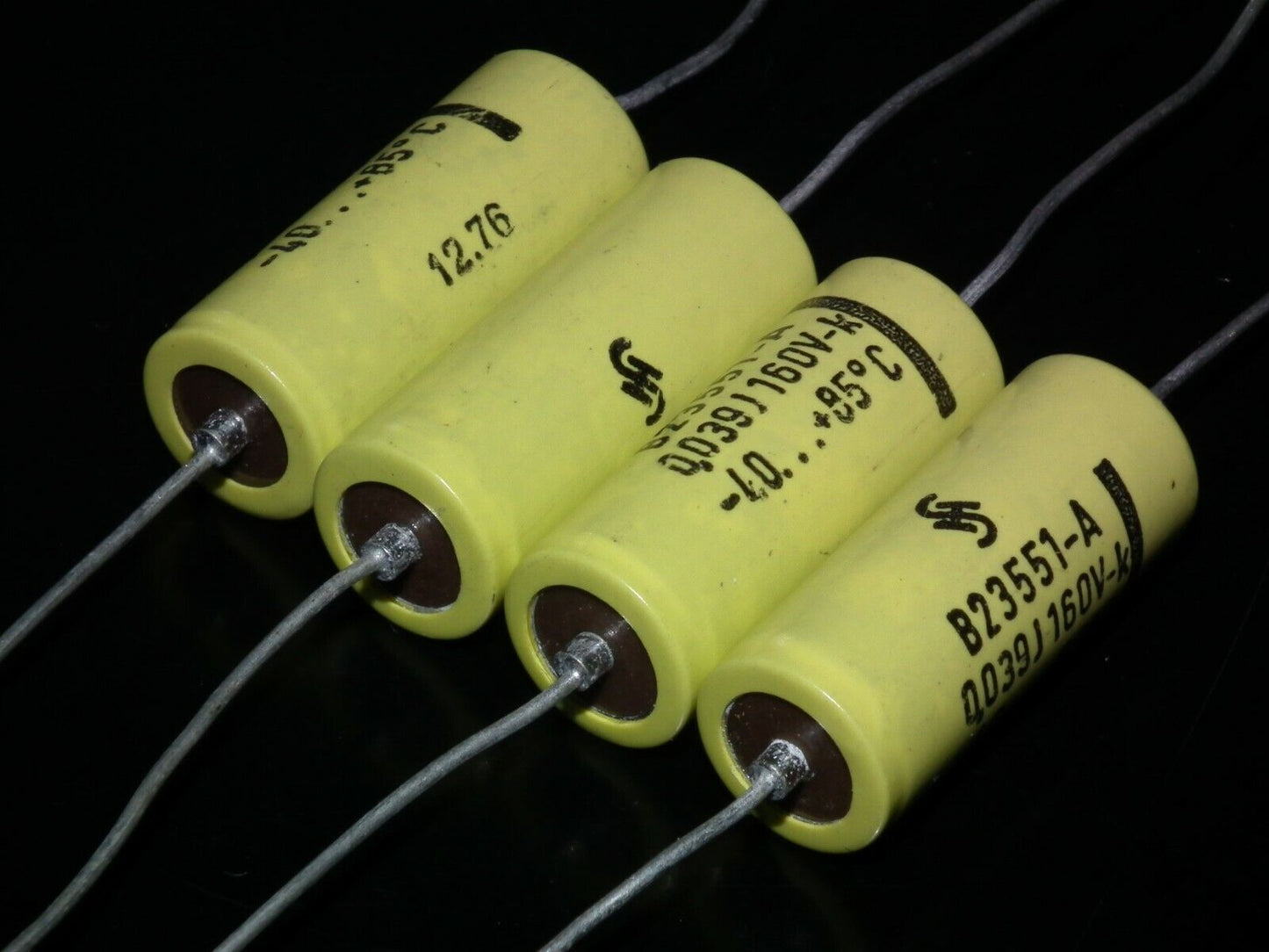 Four 4 NOS vintage Siemens MKL Capacitors 39nF 160V Klangfilm West Germany 70s