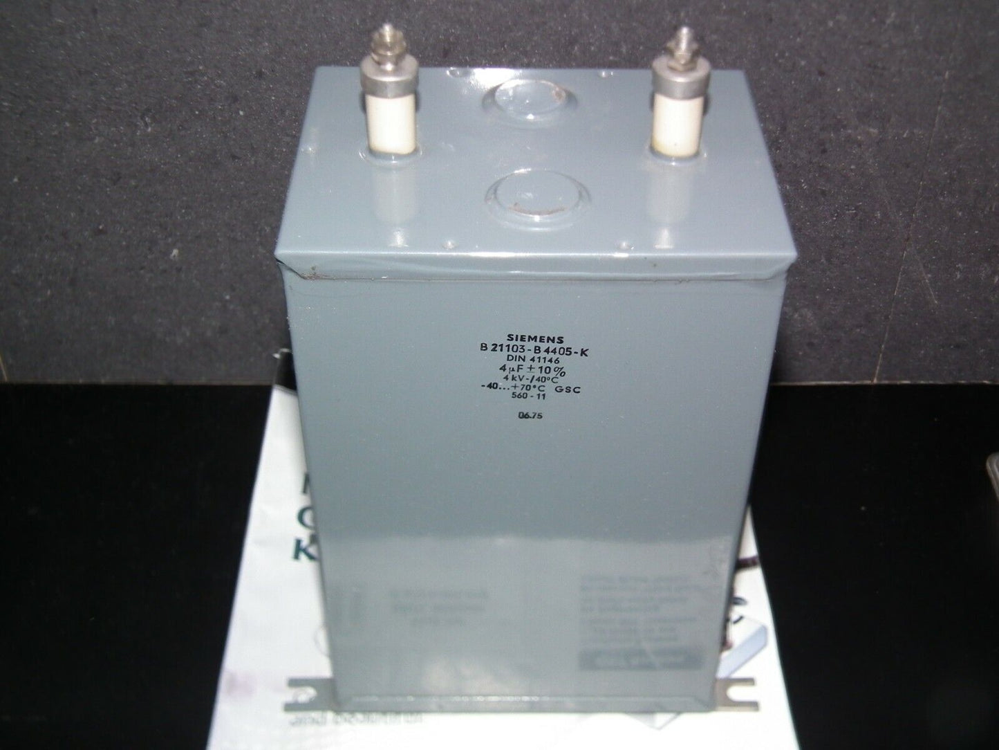 One NOS vintage Siemens PIO capacitor 4uF 4000V 4mfd 4KV