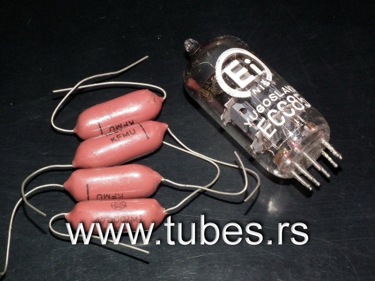 Four vintage NOS capacitors 47nF / 0.047uF 125V ISKRA KFMU metalized polyester