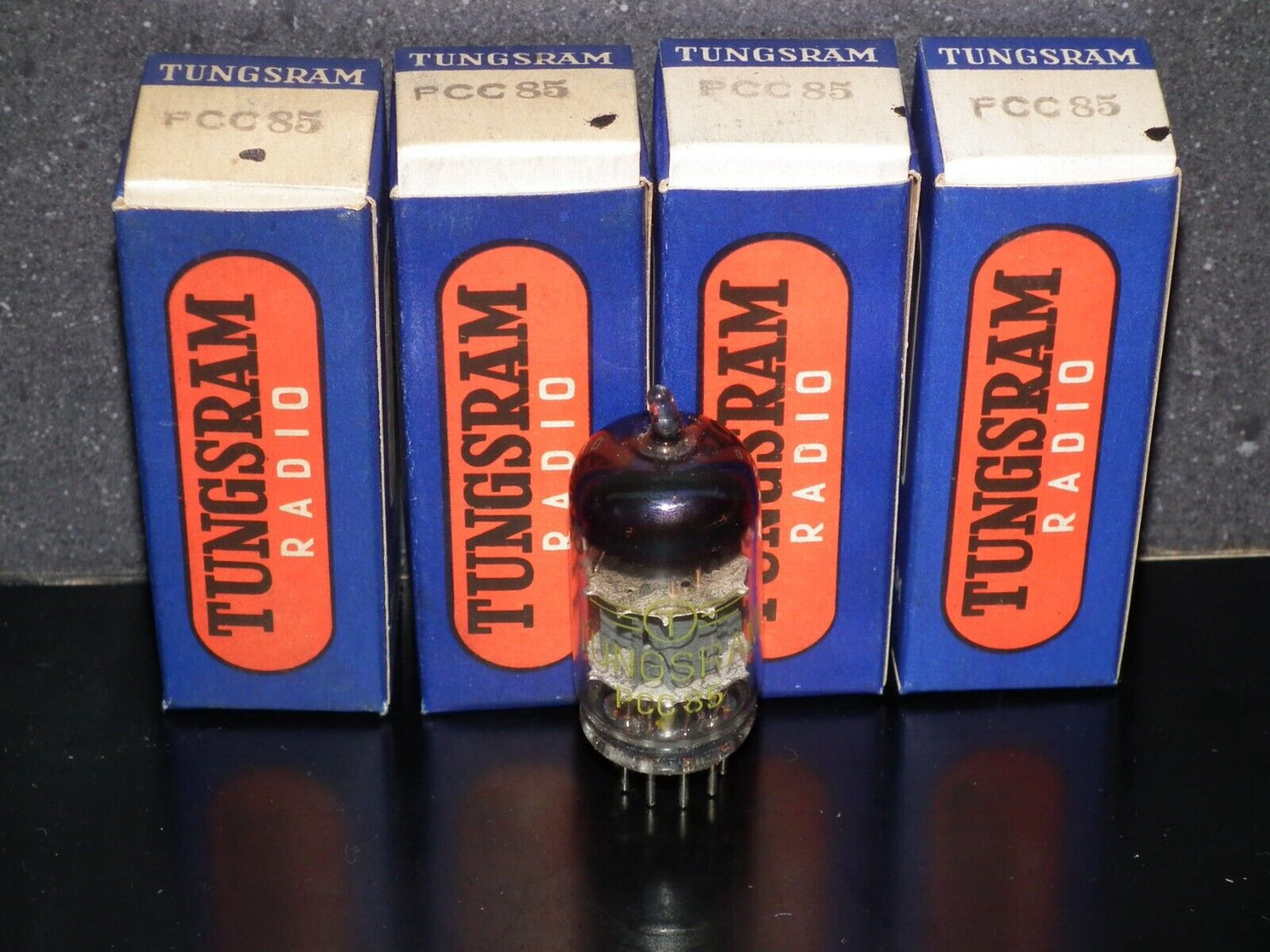 One (1pcs) PCC85 Tungsram Austria NOS NIB RARE Thick Getter late 50s T6 code