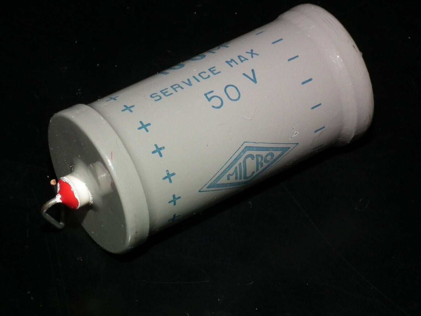 One vintage electrolytic capacitor 100u 50V 100mfd MICRO France 60s