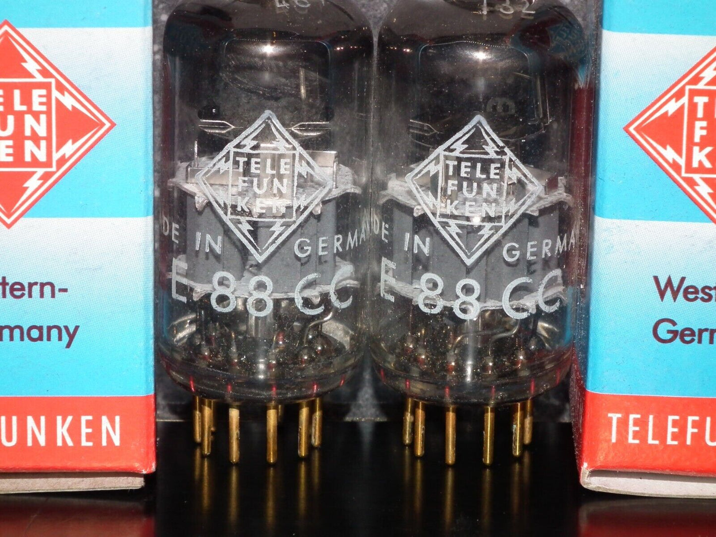 Platinum matched pair E88CC Telefunken 6922 Diamond Bttm Ulm Balanced Tested NOS