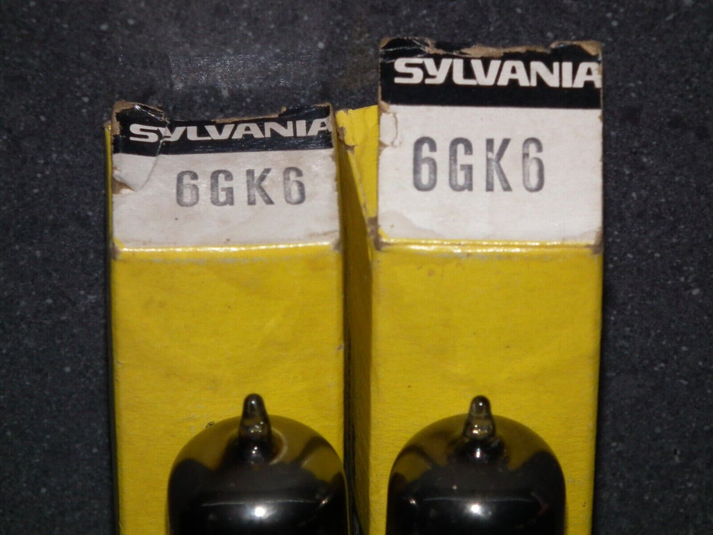 Platinum Matched Pair 6GK6 Sylvania NOS NIB Black Anodes Carbonized Nickel