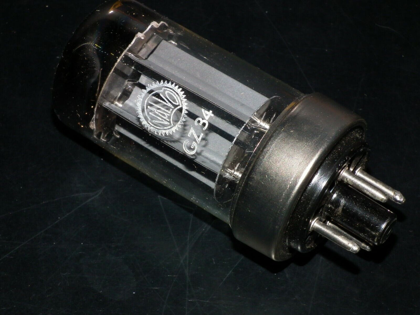 GZ34 Philips 5AR4 rectifier RARE Metal Base DD Getter NOS NIB 1955 branded Valvo