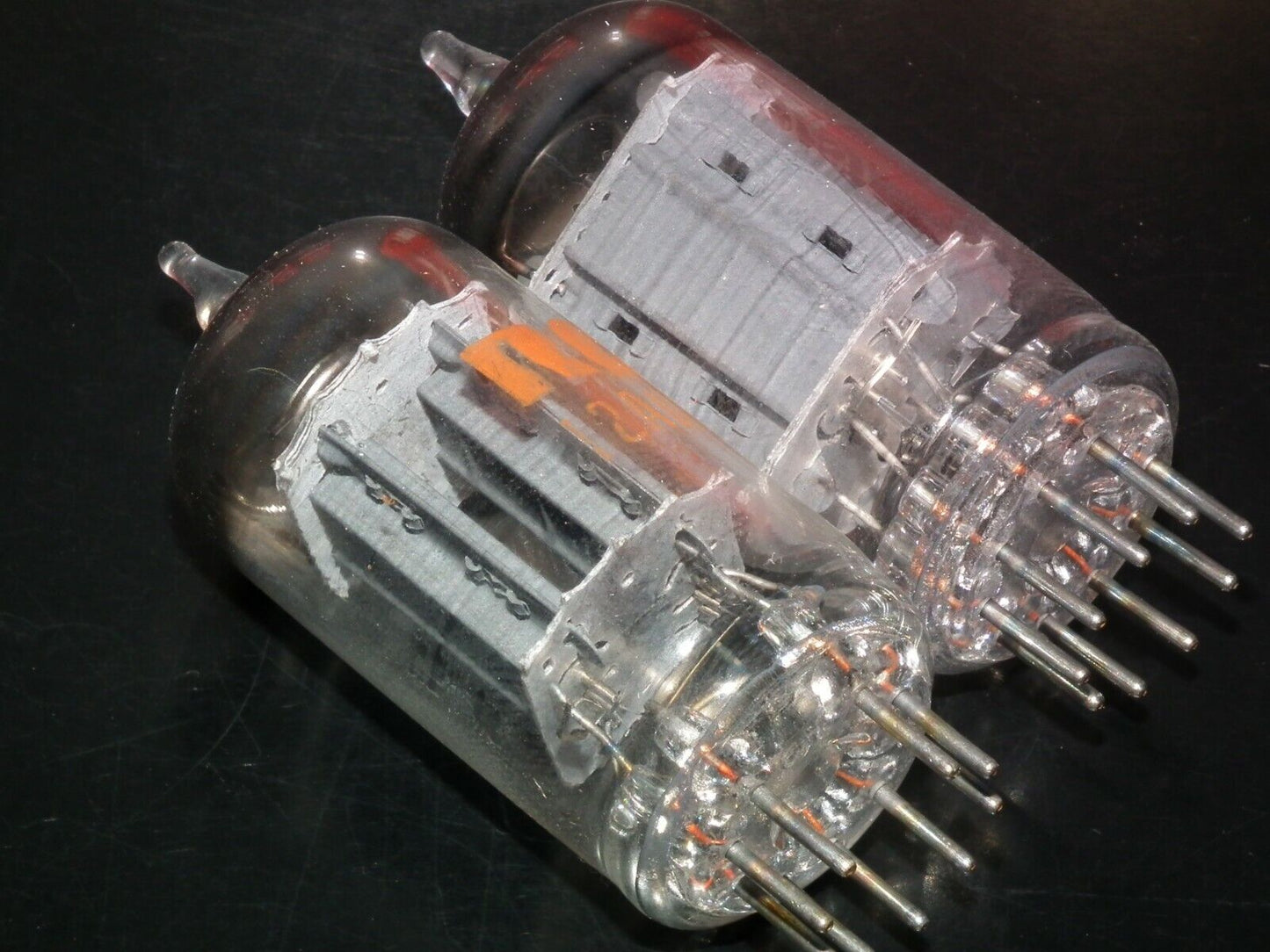 12AU7A RCA ECC82 NOS NIB platinum matched pair Long Plates Big O Getter