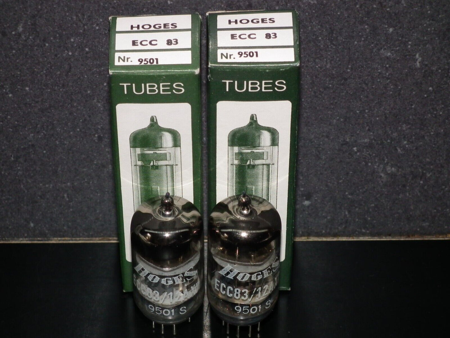 Matched Pair ECC83 12AX7 Hoges NOS in original boxes 1995