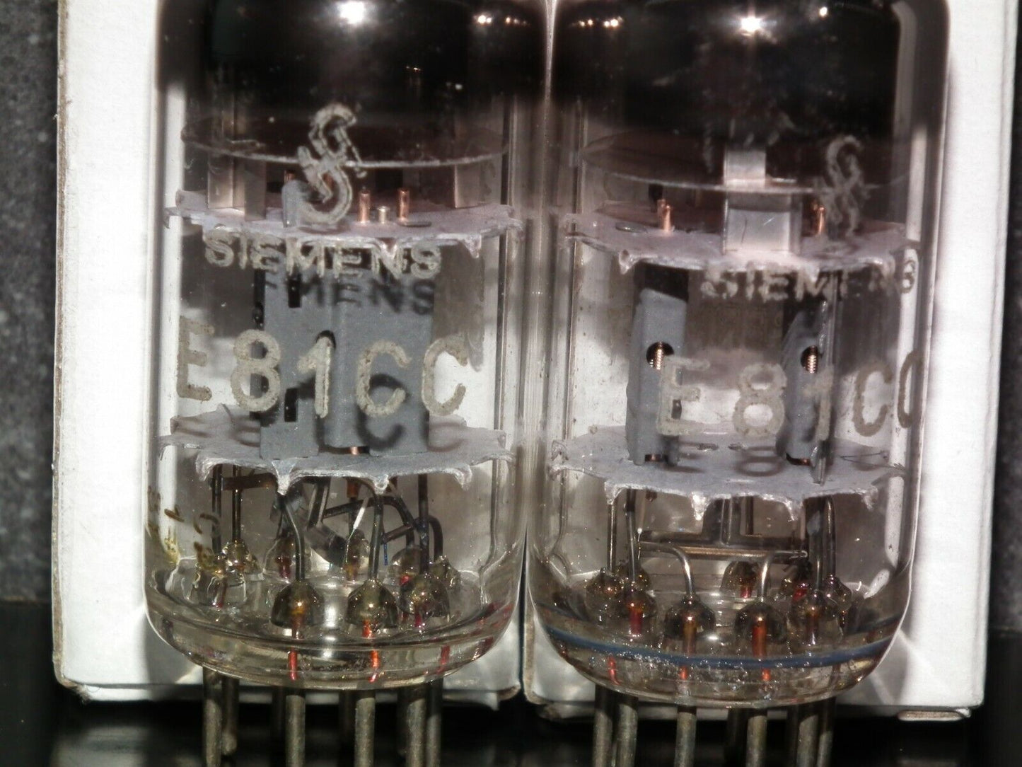 Siemens E81CC ECC801S 6201 ECC81 Matched pair triple mica W. Germany USED TESTED