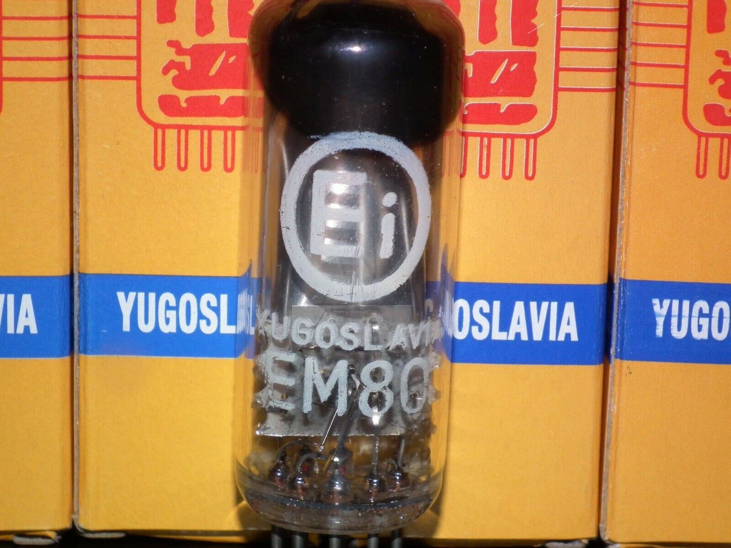 EM80 Philips EI Yugoslavia tuning eye tube Indicator NOS NIB O Getter late 60s