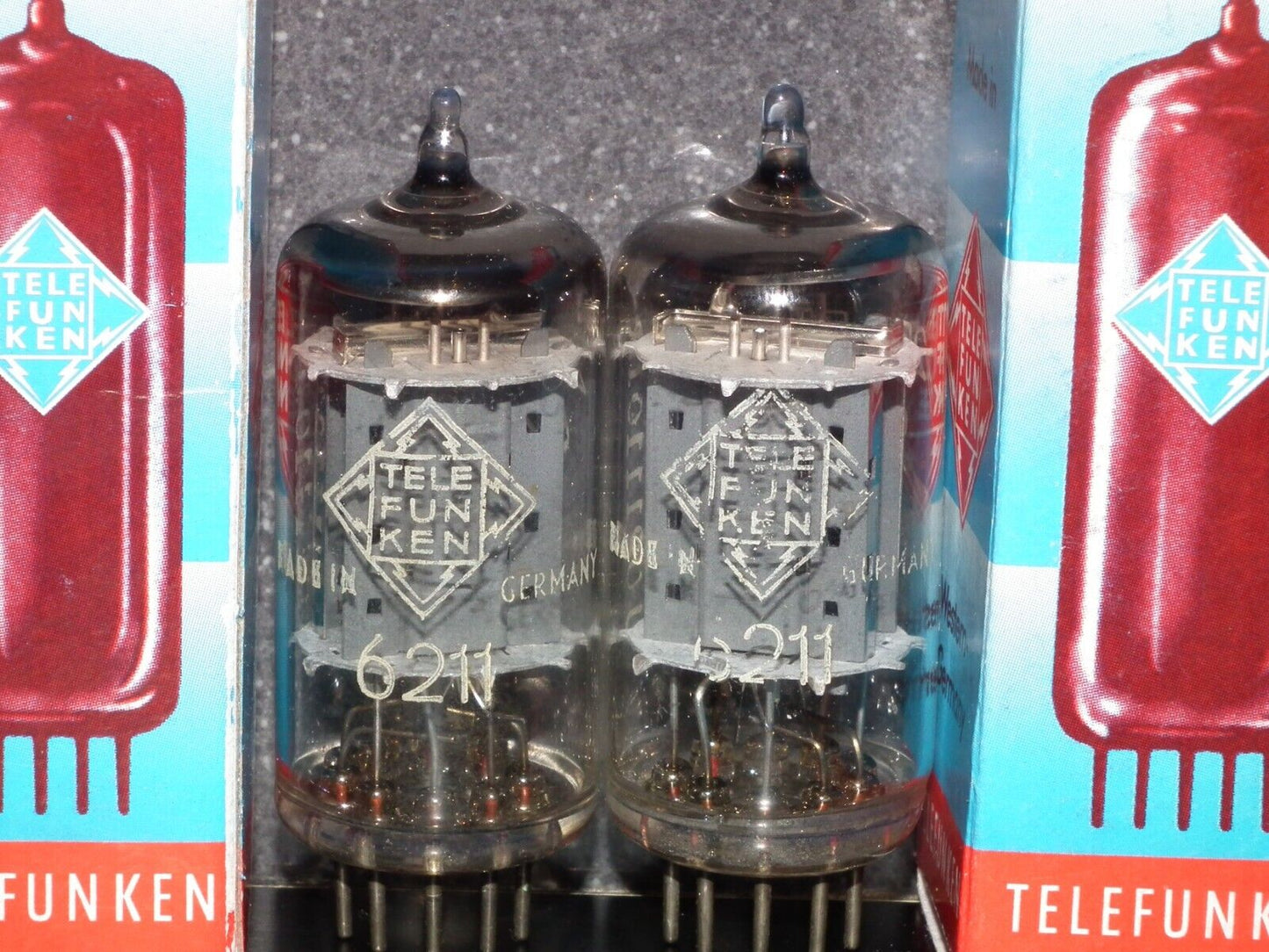 Platinum Matched Pair 6211 Telefunken ~ECC82 Tested NOS DB The same ULM codes