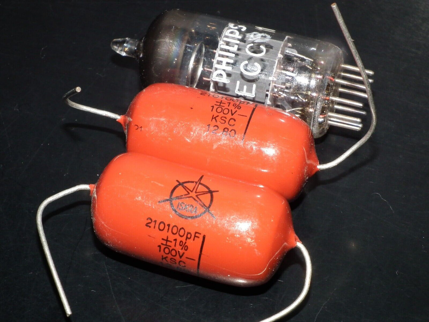 Two vintage capacitors 210100pF / 210nF / 0.21uF 100V ISKRA 1980 HI End Tube Amp