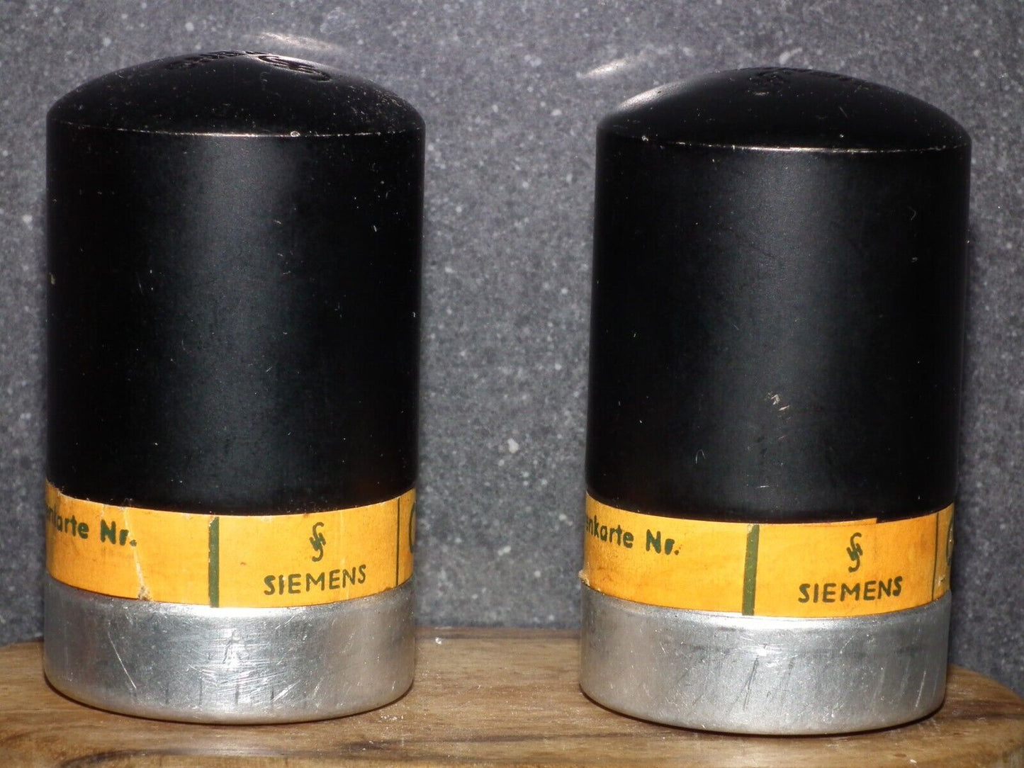 Matched pair C3m Siemens, used, tested NOS. Rare Engraved Tops! Close numbers.