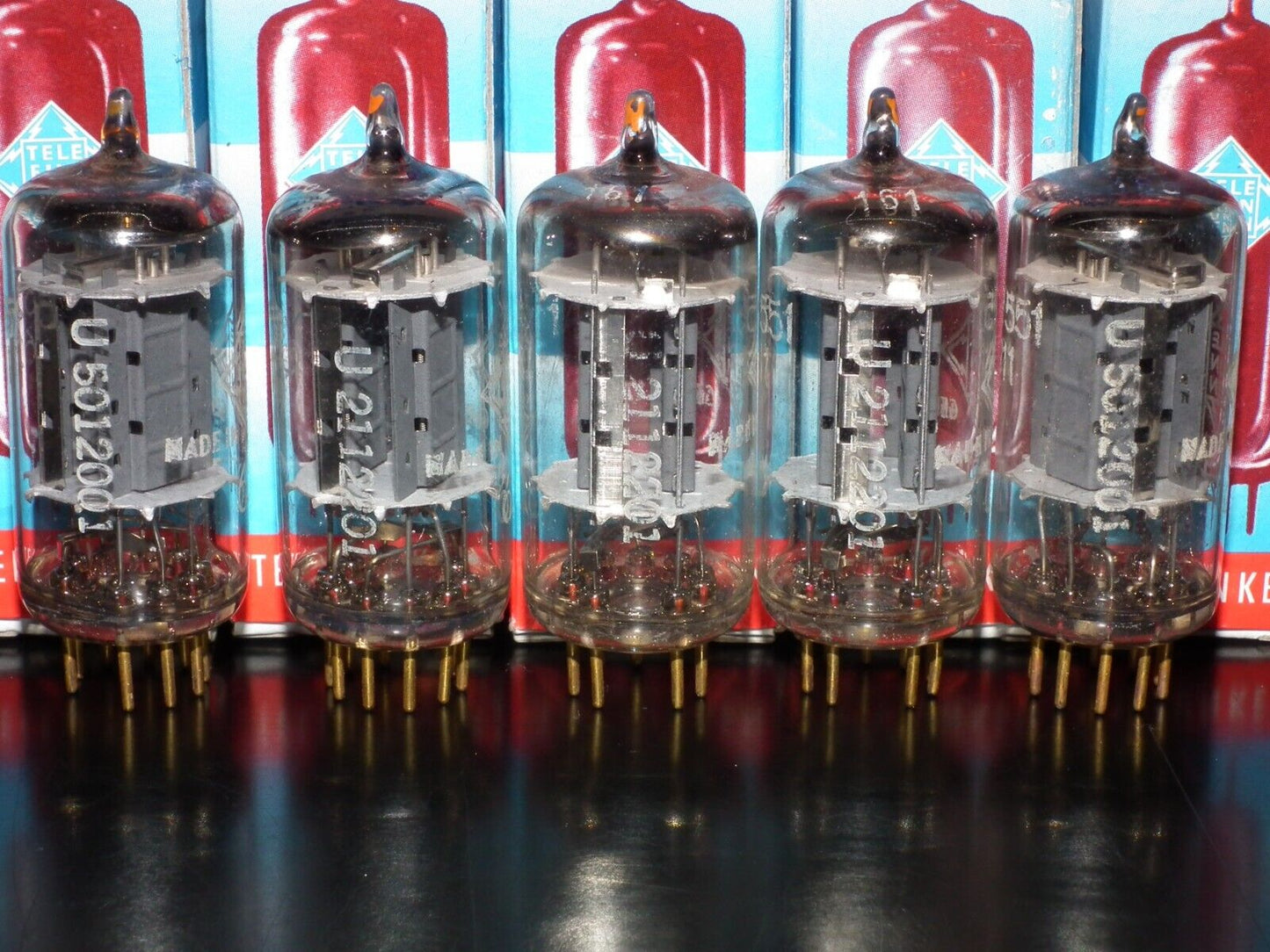 Platinum Matched Pair 6211 Telefunken ~ECC82 Tested NOS DB Gold Pins ULM codes