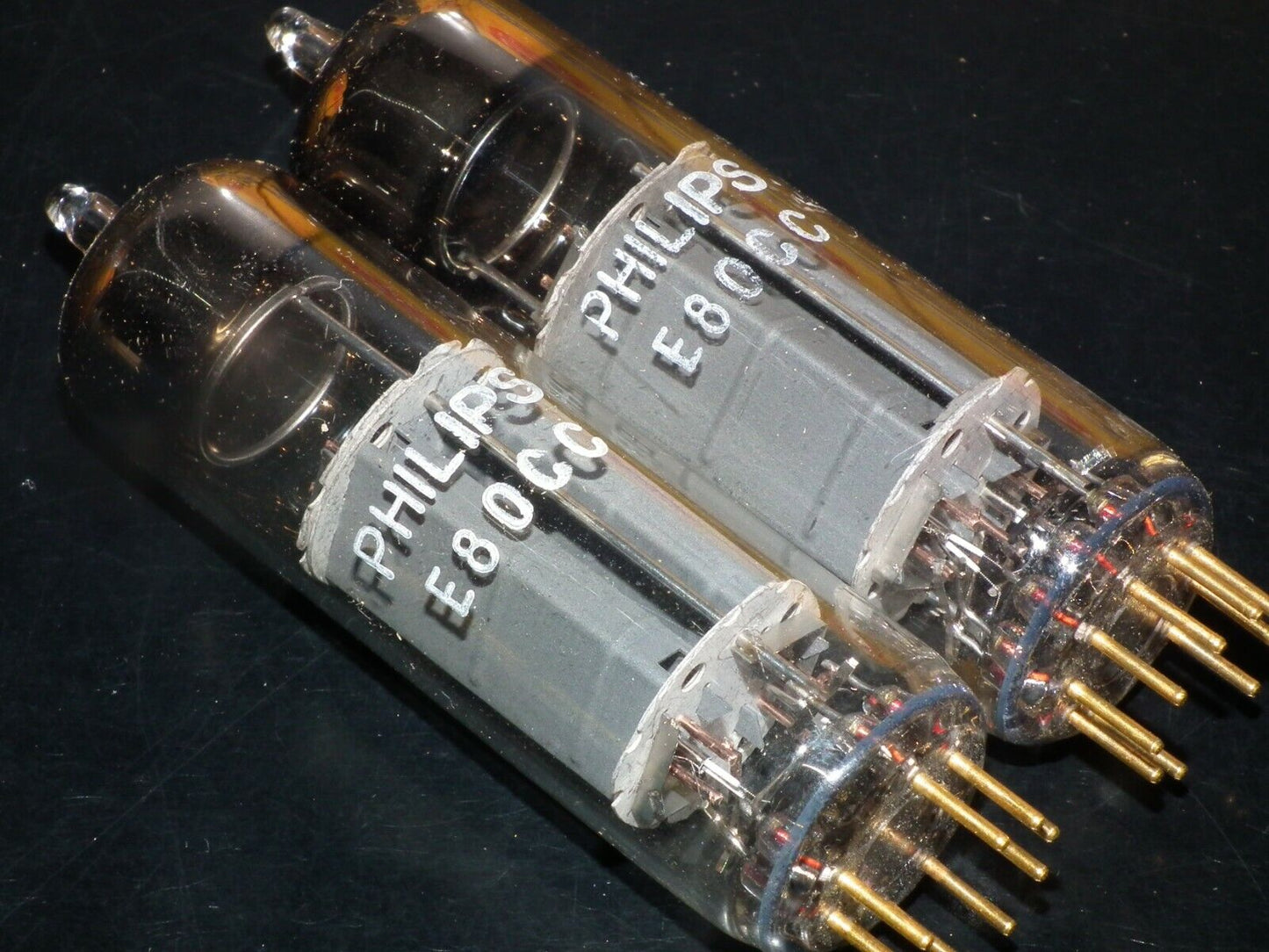 Philips E80CC 6085 Platinum Matched pair NOS Made in Holland Heerlen plant Gold