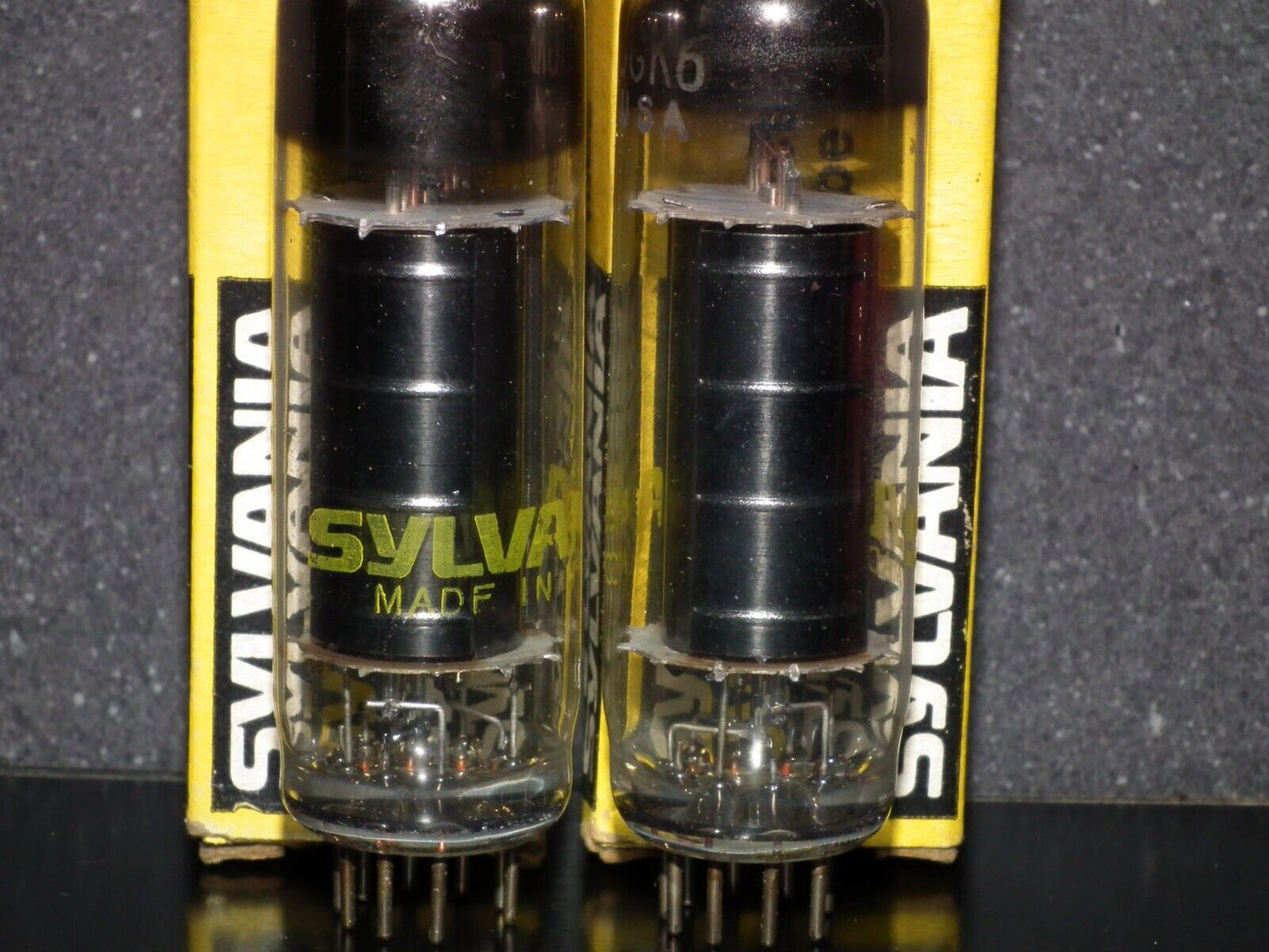 Platinum Matched Pair 6GK6 Sylvania NOS NIB Black Anodes Carbonized Nickel
