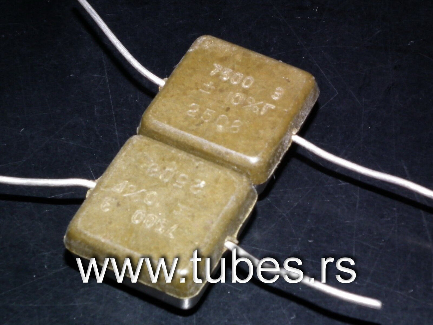 Two vintage Silver Mica NOS KSO capacitors 10nF / 10000pF 250V